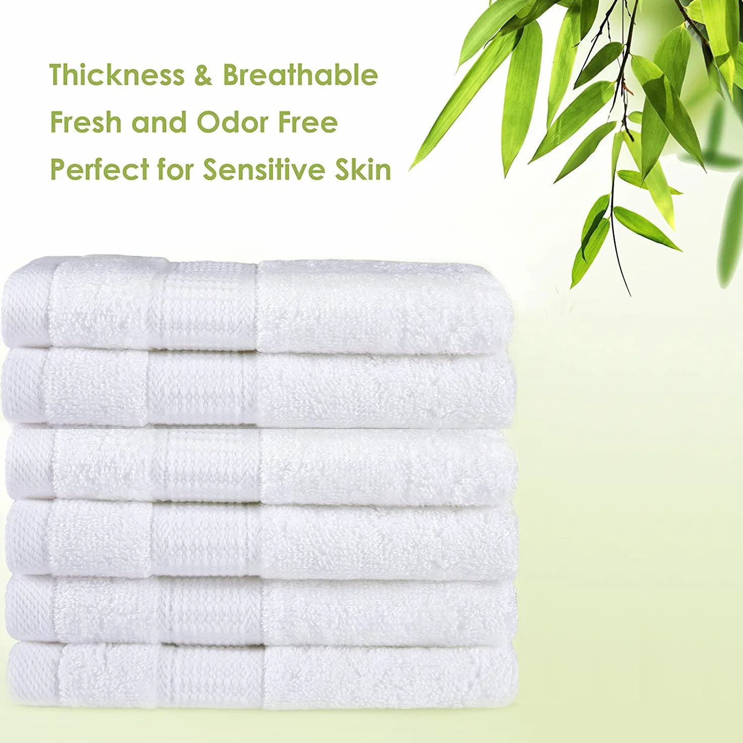 Paquete de 6 paños de bambú – paños blancos para cara – paños suaves y suaves para cara y cuerpo – paños de bambú natural para bebé – Juego de paños de lavado para bebé