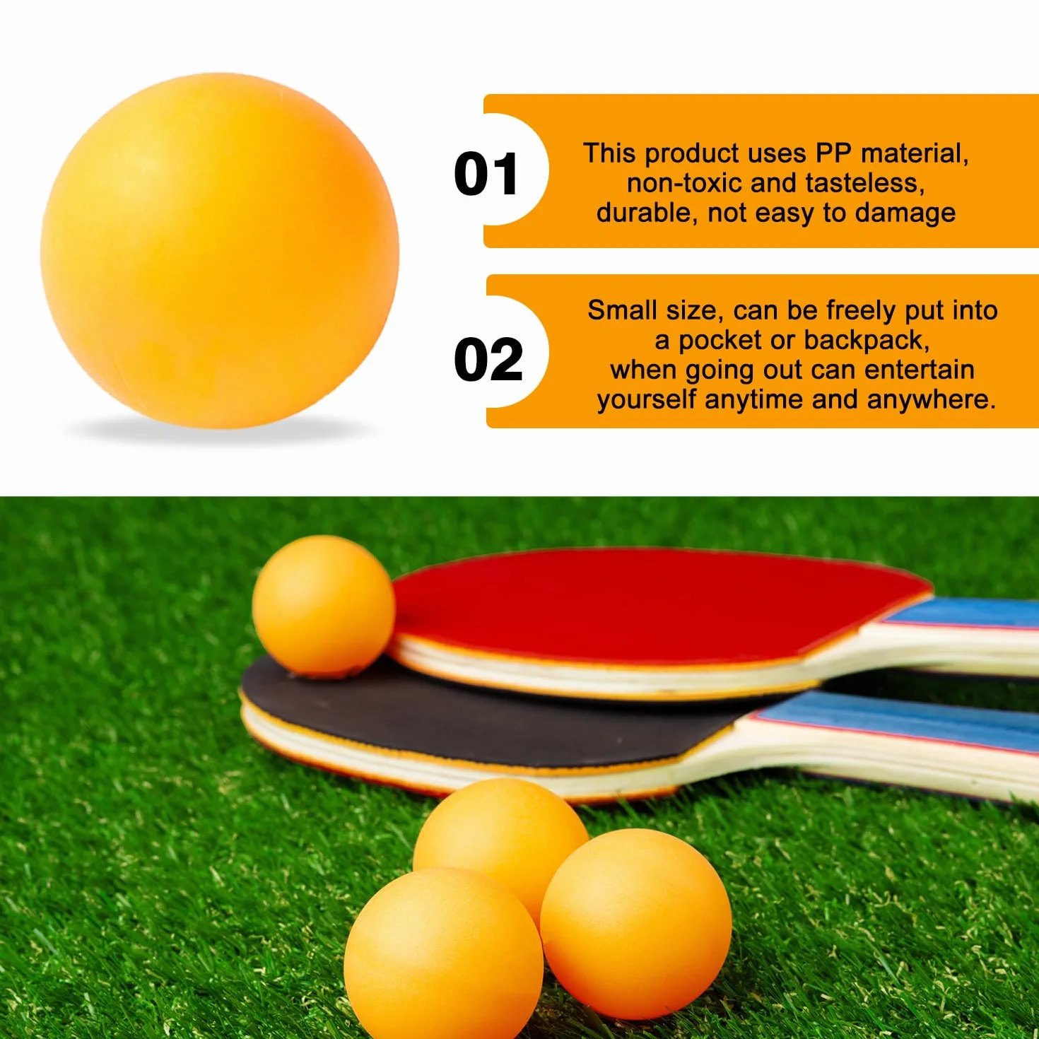 Yellow Ping Pong Balls 30 Pcs for Party Games, Pet Toy, Family Games, School Activities, Beginner Training