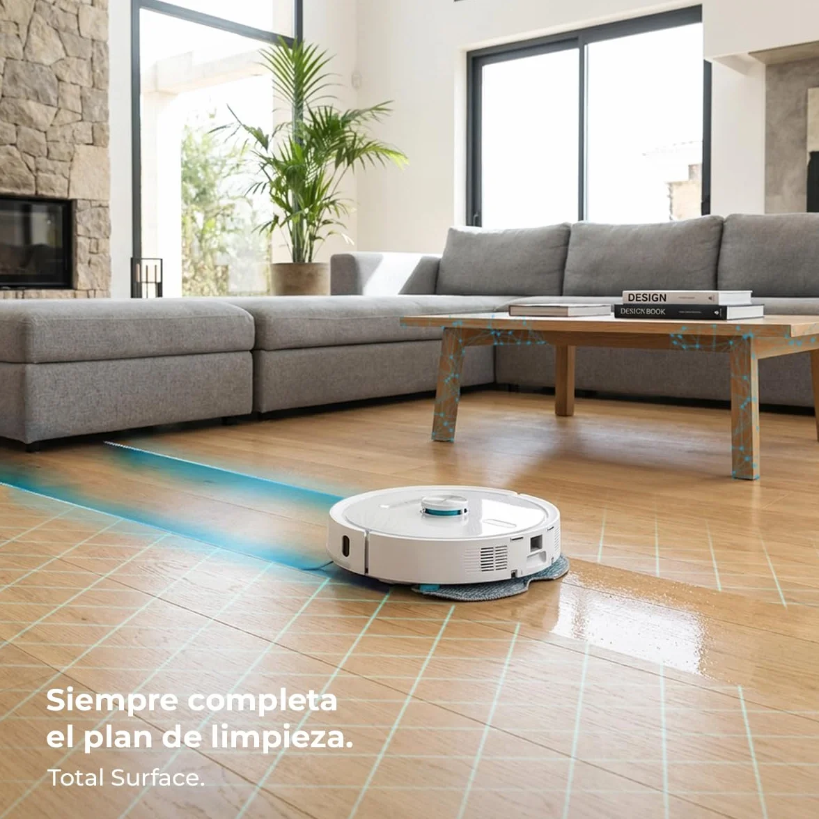 Cecotec Robot Aspirador - Base Autovaciado 3L - IA y Navegación Láser - 25000Pa - Conga Y90 Pearl. Autonomía 240mins en Modo Eco, Cepillo Silicona, Ideal Casas Mascotas, Bluetooth y WiFi, 2 Mopas
