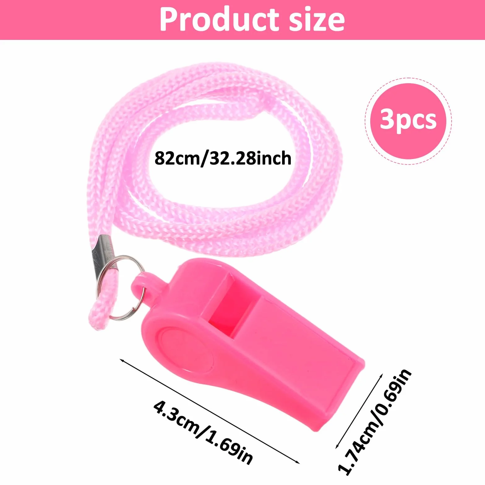 Silbatos deportivos con correa para el cuello, silbato de plástico, sonido claro y fuerte, para entrenador, árbitro, deporte escolar