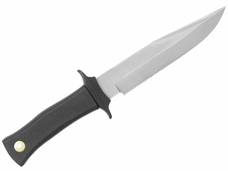 LO TRINCO YO Muela Cuchillo SCORPION-18W hoja de acero MoVa 18 cm empuñadura PTFE negro antideslizante Caza Pesca Supervivencia Bushcraft