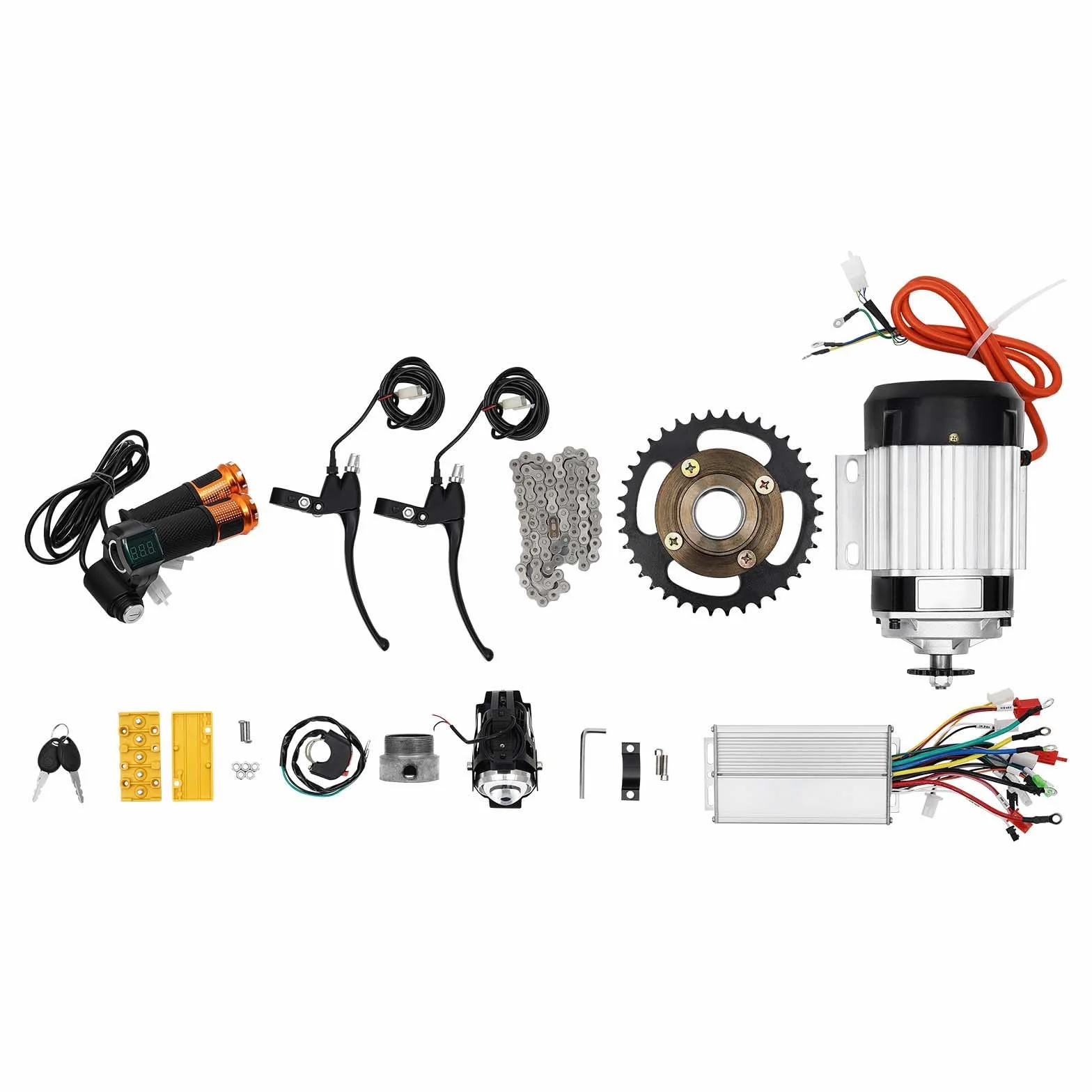 Motor eléctrico 48V 750W E-Bike Brushless Engranajes Kit Control Carga 300kg Triciclo Rickshaw
