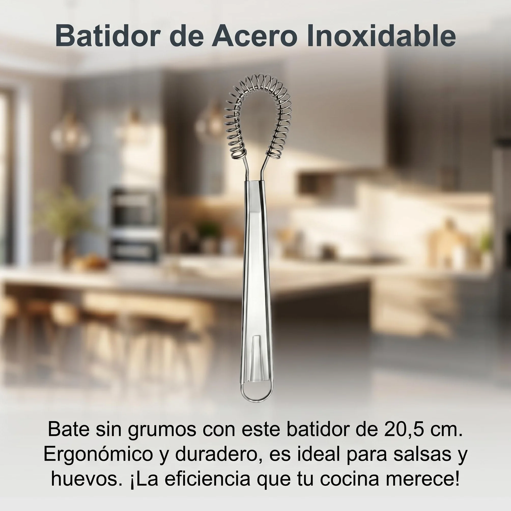 Conjunto de 2 Batidores de Cocina de Acero Inoxidable, Batidora de Mano Pequeña de Acero Inoxidable para Salsas y Café, Mini Varillas Manuales de Resorte para Batir Huevos y Leche