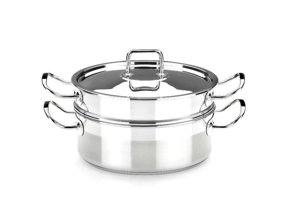 BRA Profesional | Set para cocinar al Vapor con Tapa 20 cm | Acero Inoxidable 18/10
