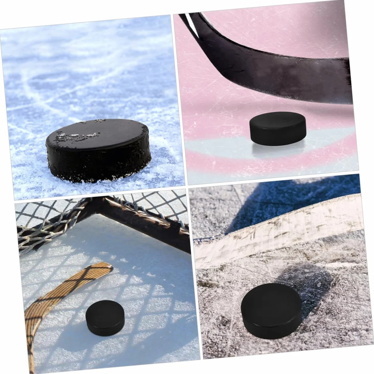 Milisten Disco de Hockey de Espuma para Hockey sobre Patines, Aire Libre, Juego Inflable, Mesa, Rodilla, Mini-Hockey Black
