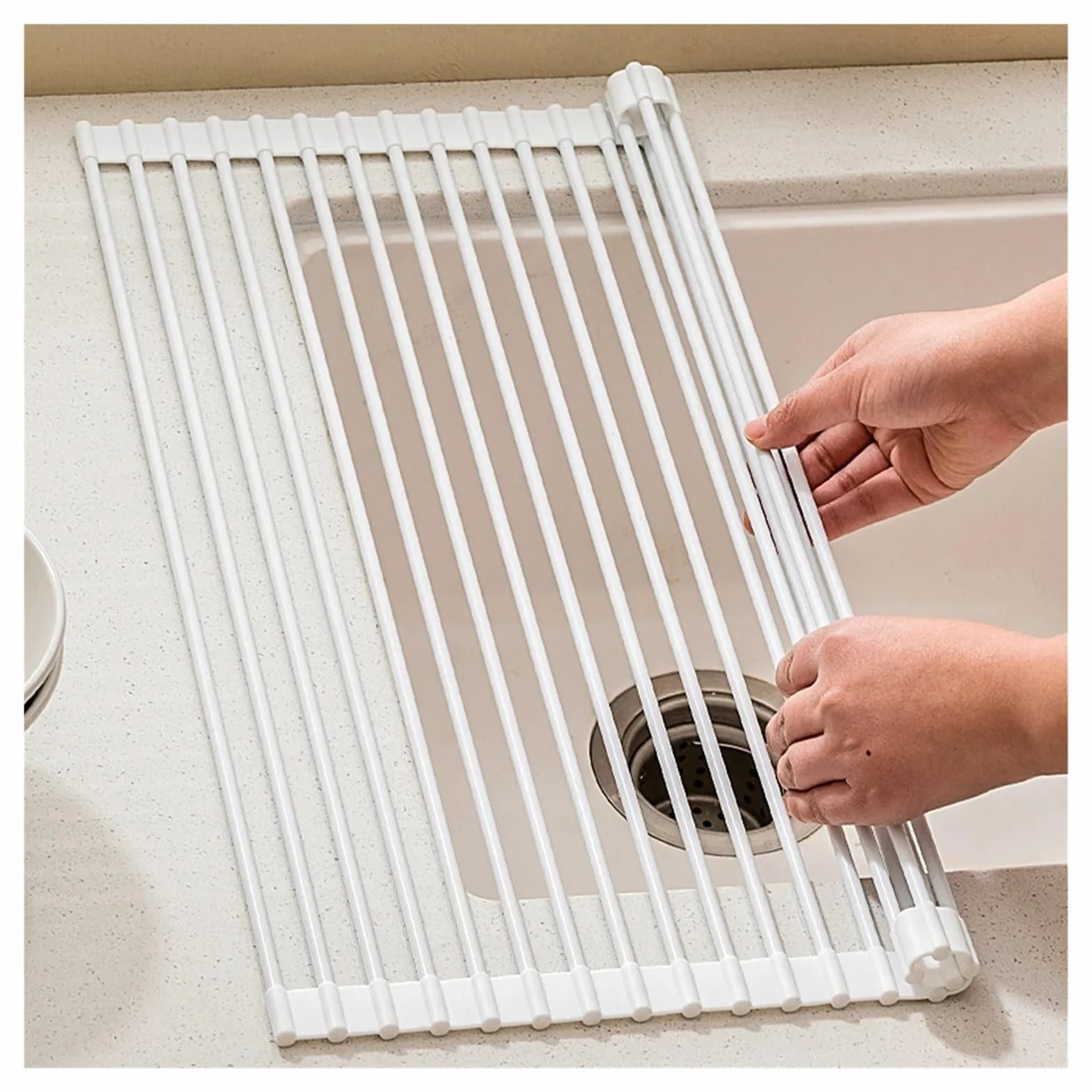 Escurridor De Platos Plegable De Silicona Escurridor de platos plegable for cocina, rejilla de secado enrollable de silicona, escurridor de fregadero que ahorra espacio, escurridor multiusos, herramie