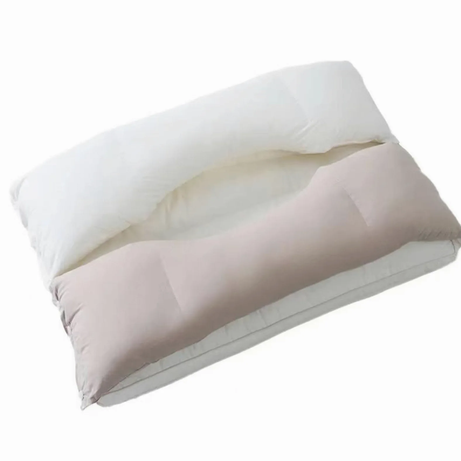Generisch Almohada para cama con soporte cervical ergonómico | Doble zona almohada para dormir para hotel, sofá de viaje, dormitorio, hombres, adolescentes, adultos