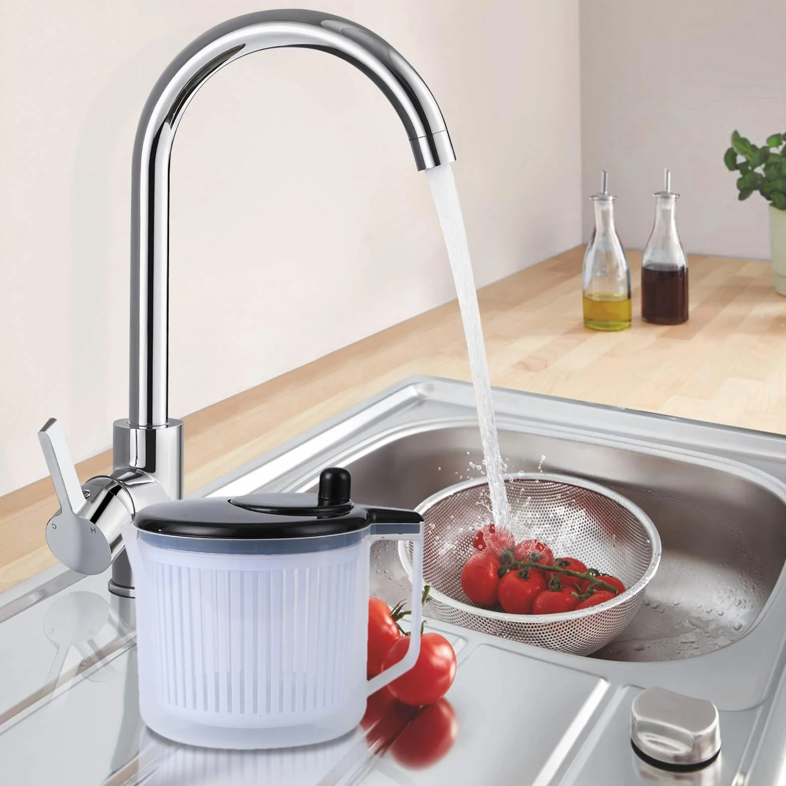centrifugadoras, Deshidratador Multifuncional de Frutas y Verduras con colador for Preparar ensaladas, Ideal for la Cocina