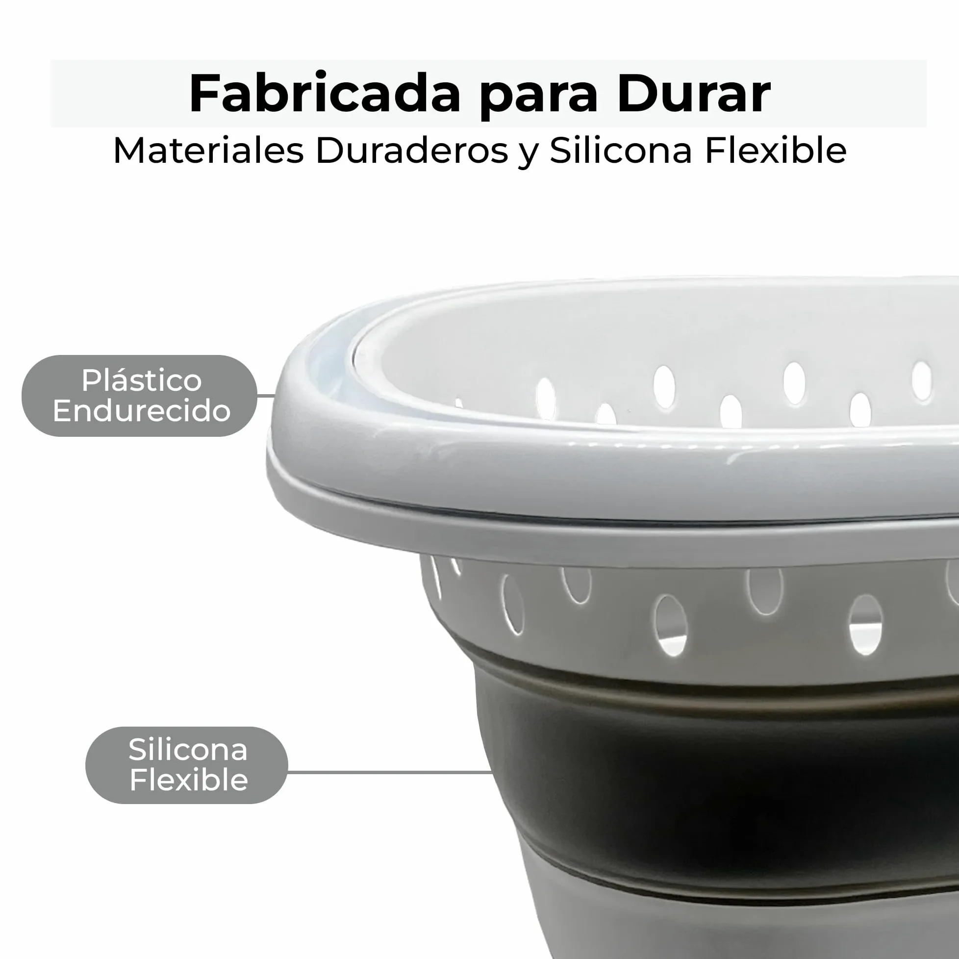 Cesto Plegable de Colada 32L CIA&CO, Cesta de Ropa Plegable de Silicona con Asas, Compacta y Portátil, Ahorra Espacio, para Lavandería, Camping, Cocina, Fregadero y Limpieza