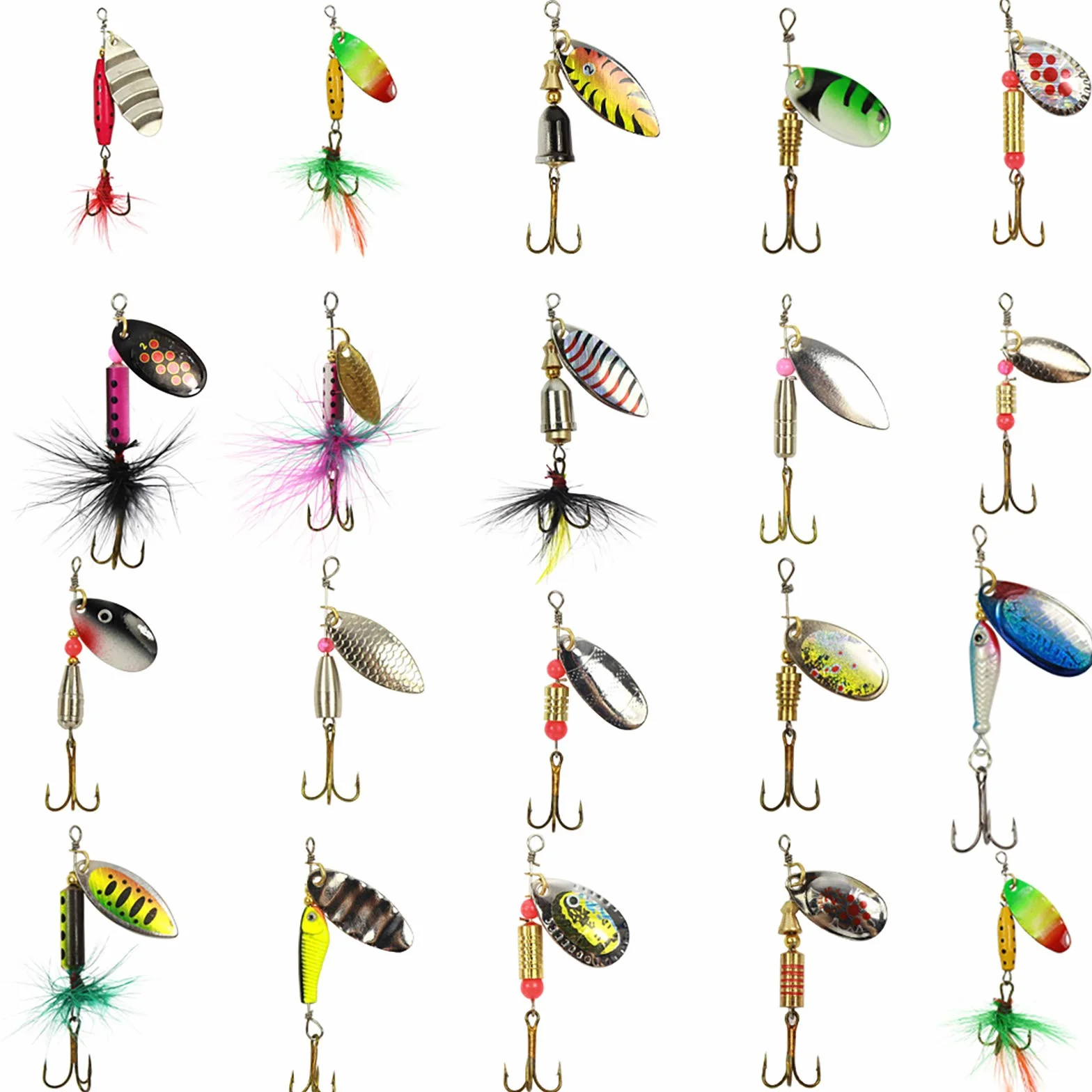 Croch Kit Señuelos de Cucharilla de Pesca para Lucio Perca Trucha