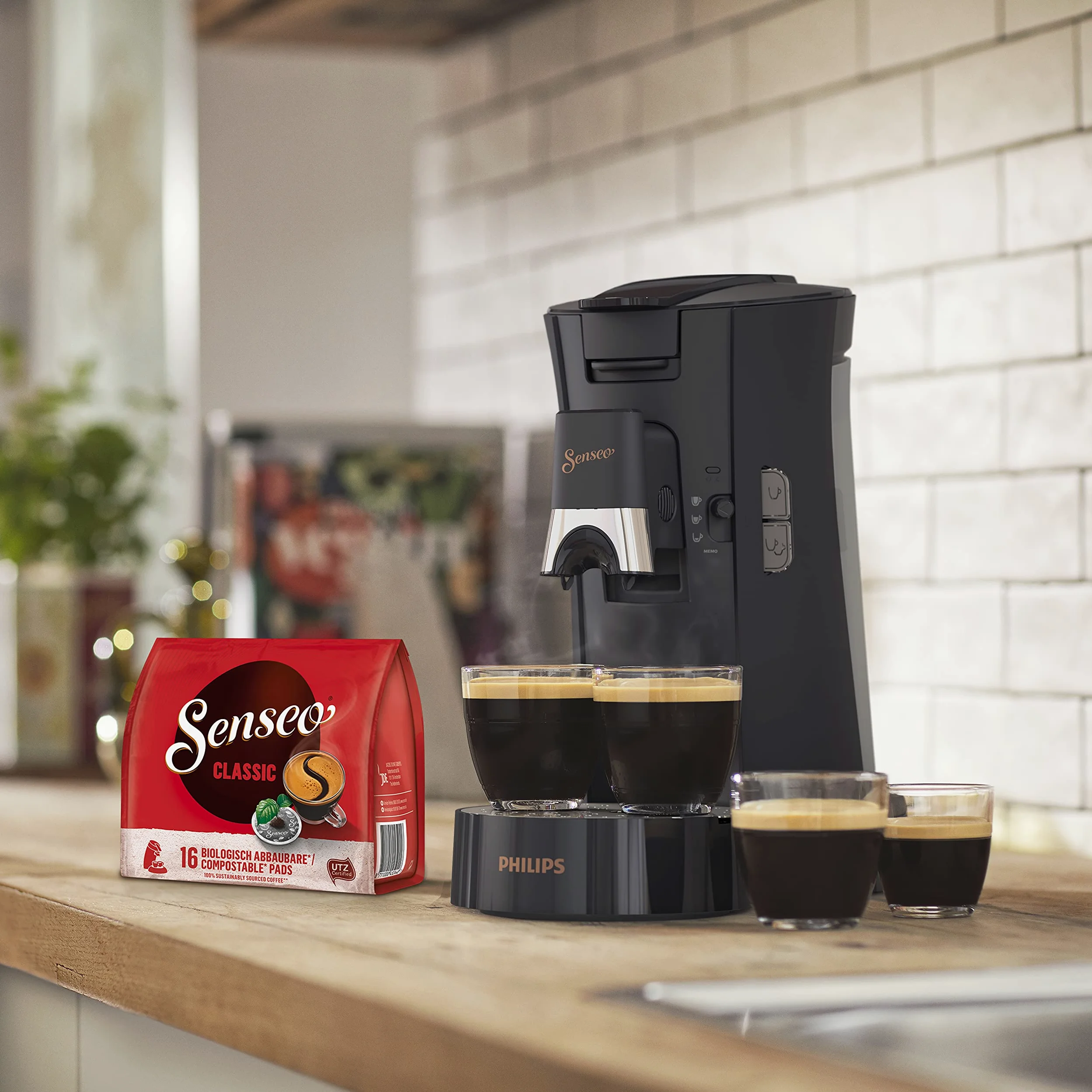 PHILIPS Domestic Appliances Senseo Select CSA240/60 Máquina de cápsulas de café, Color Negro | 1 o 2 tazas Coffee Boost, Crema Plus, función Memo, Caño regulable en altura, 0,9 L (CSA240/60)