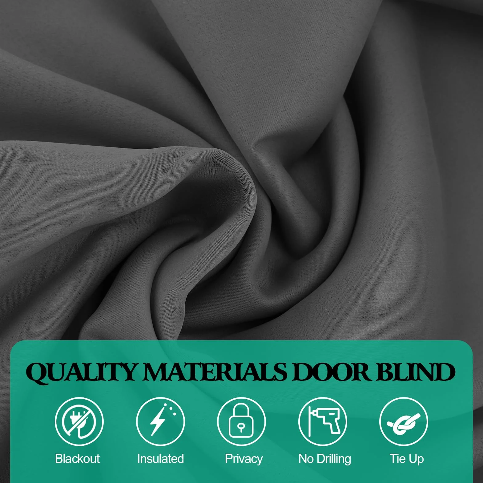 Gugxiom Cortina para puerta delantera 66x173cm con rayas, cortina para luz lateral para cocina, sala de estar, baño, gris