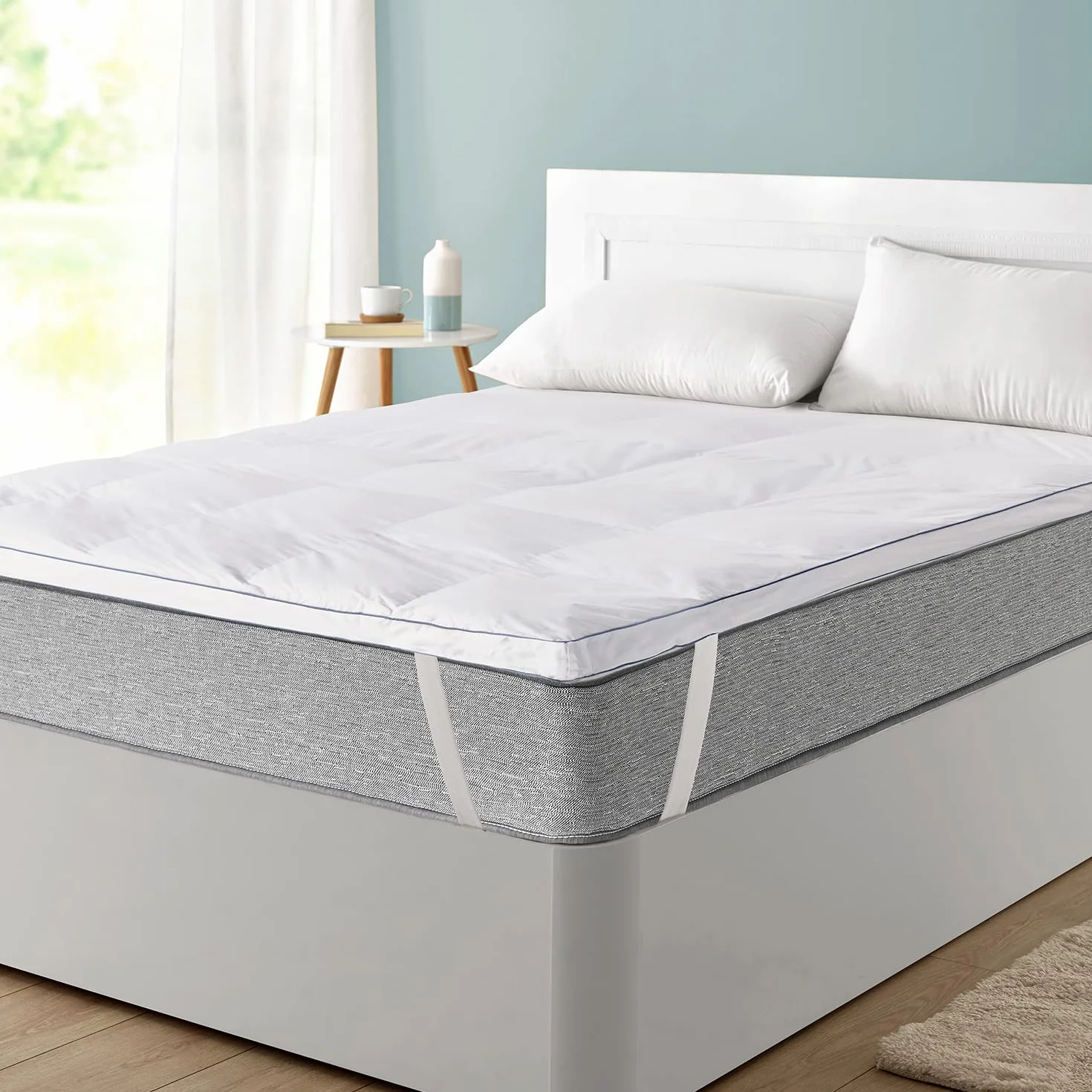 Pikolin Home - Topper de plumón 100% Natural y Transpirable | 90 x 190 cm | 5 cm | Sobrecolchón | Sensación de ingravidez | Confort Hotel de Lujo | Maximiza la sensación de Confort | KIOTO