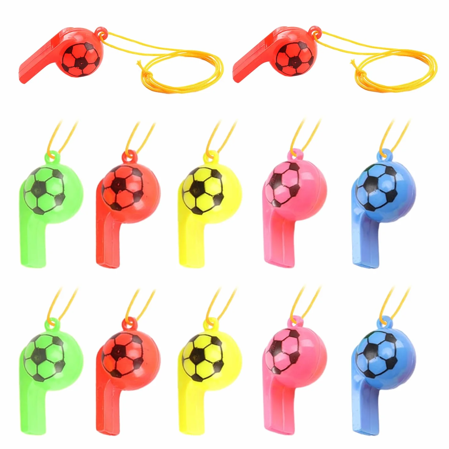 Silbato de fútbol de plástico para niños con correa para el cuello, juguete deportivo de entrenamiento