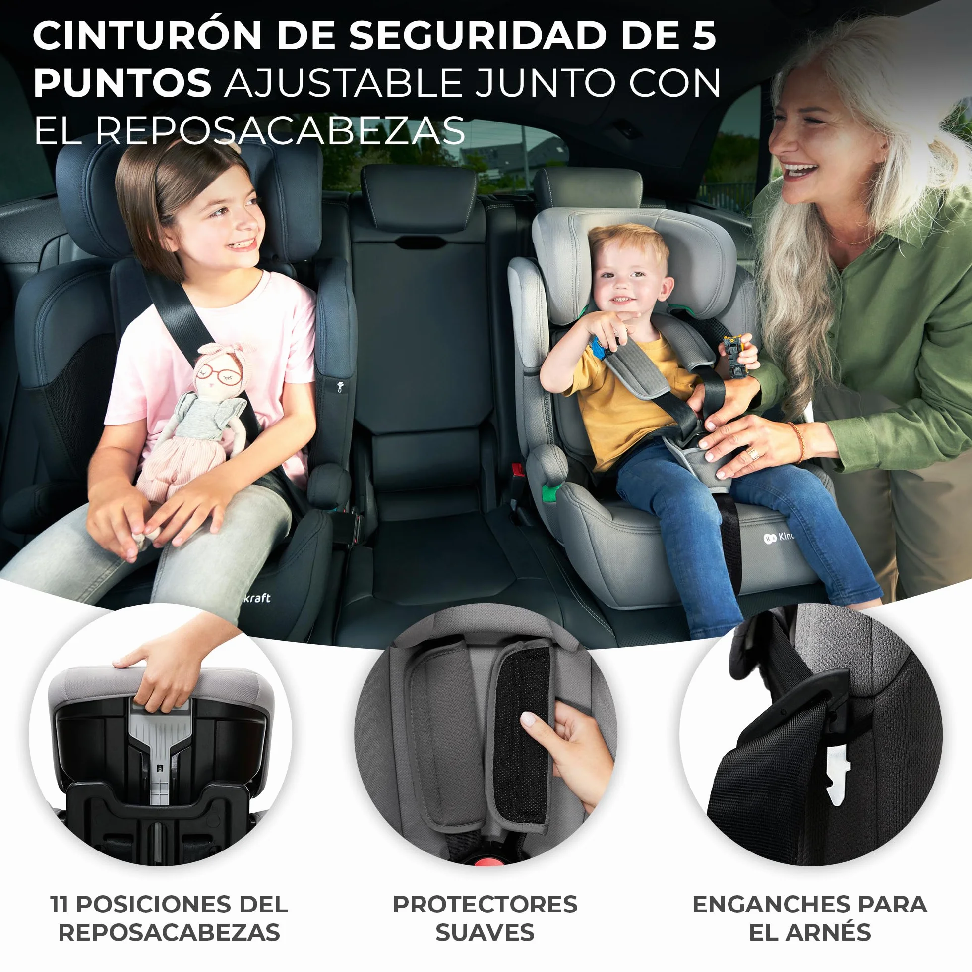 Kinderkraft COMFORT UP i-Size Silla coche bebé Grupo 1/2/3 9-36 kg Negro