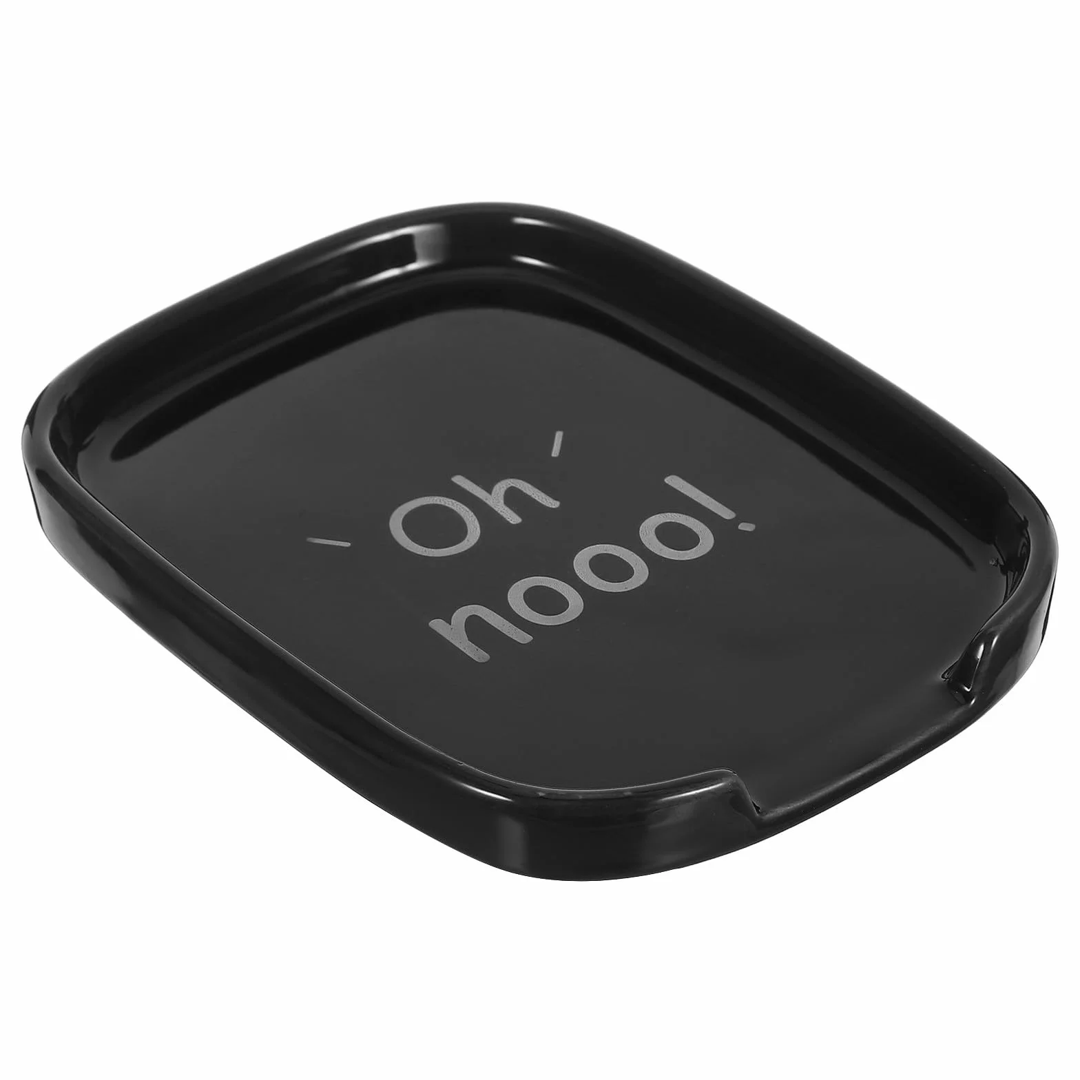 Soporte para Cucharas de Cerámica Negro Reposacucharas Cuadrado Compacto para Utensilios de Cocina Accesorio Multifuncional y Decorativo para Menaje Cocina Adecuado para Ahorro