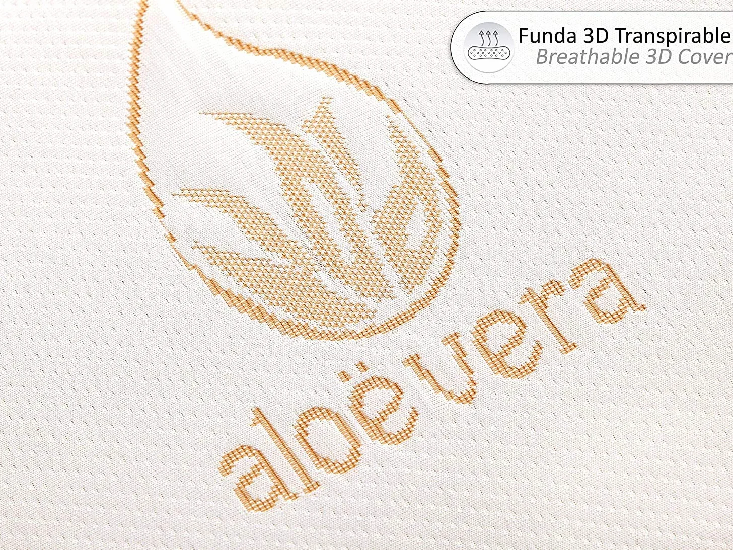Almohada viscoelastica, Antiácaros y Antibacterias, Tejido Aloe Vera, con Funda, Tratamiento Ozono (Pack 2 x 70 cm)