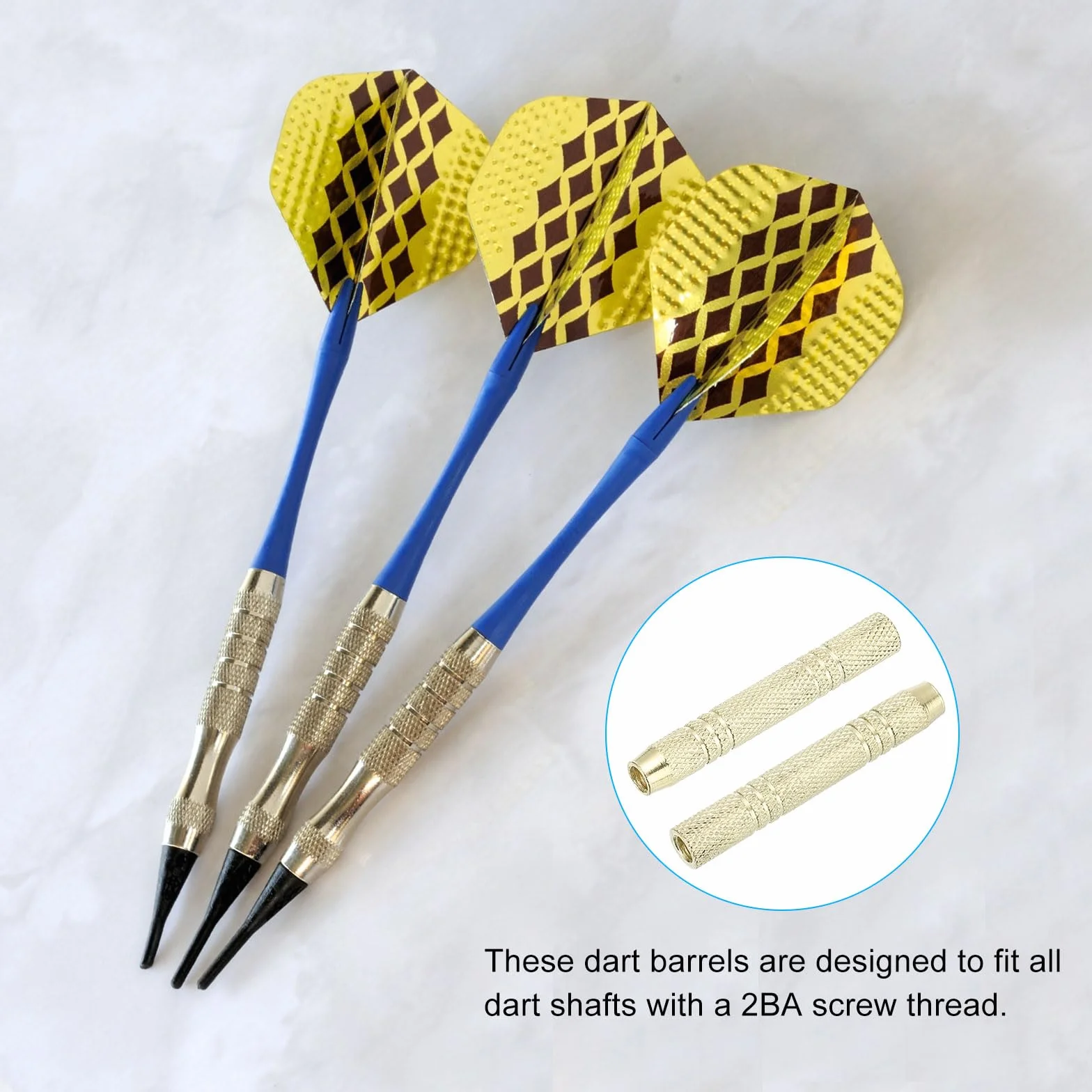 PATIKIL 12 Gramos Reemplazo de Barril de Dardos, 6 Piezas de Accesorios de Barril de Dardos de Metal para Puntas de Dardos Suaves Y de Acero, Tono Dorado