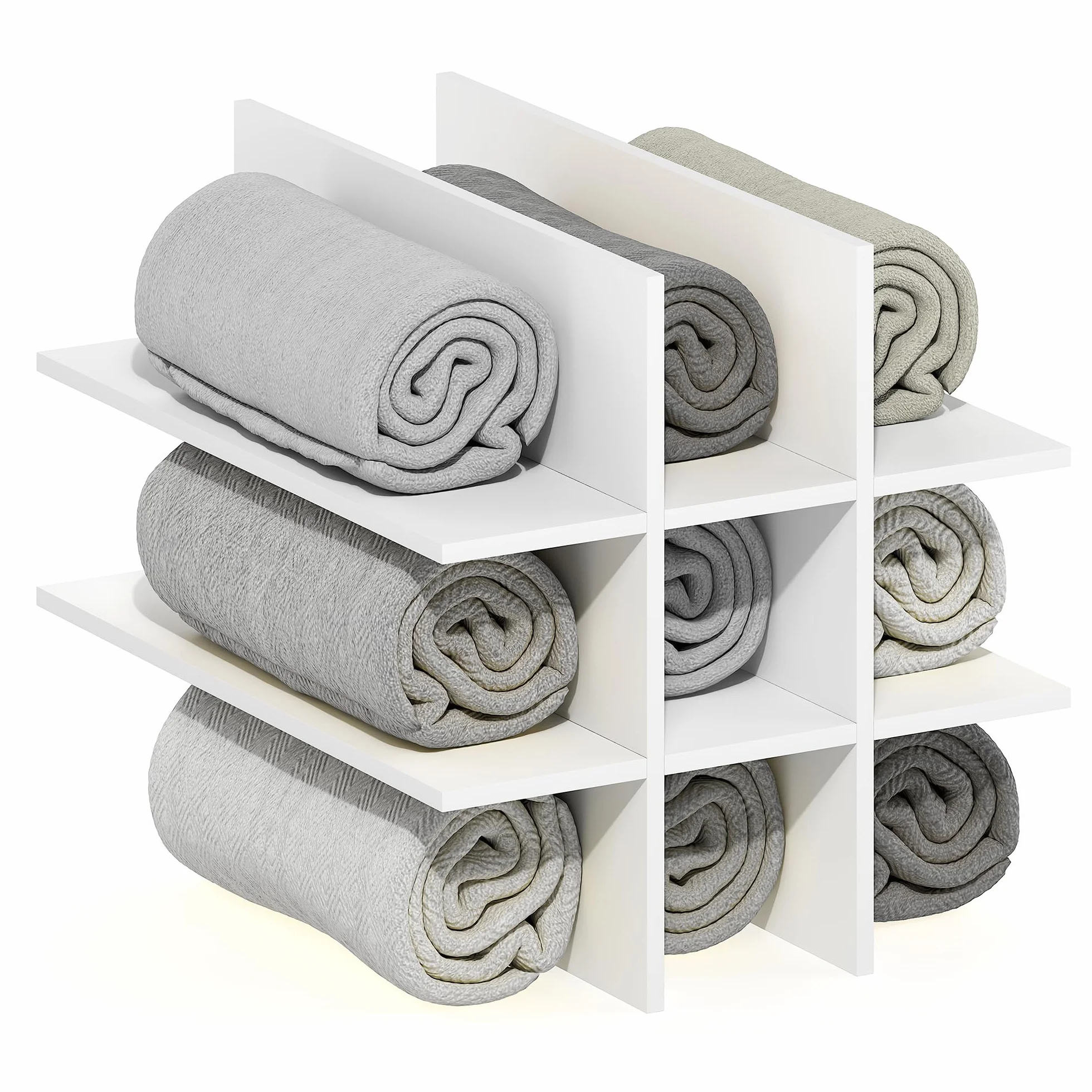 Furinno Cubicle Inserto para Cubo, Organizador de Cubos de 9 Compartimentos, Accesorio de repisa, Compatible con Furinno Triple Thick Cubes y IKEA Kallax, para organización y Almacenamiento, Blanco