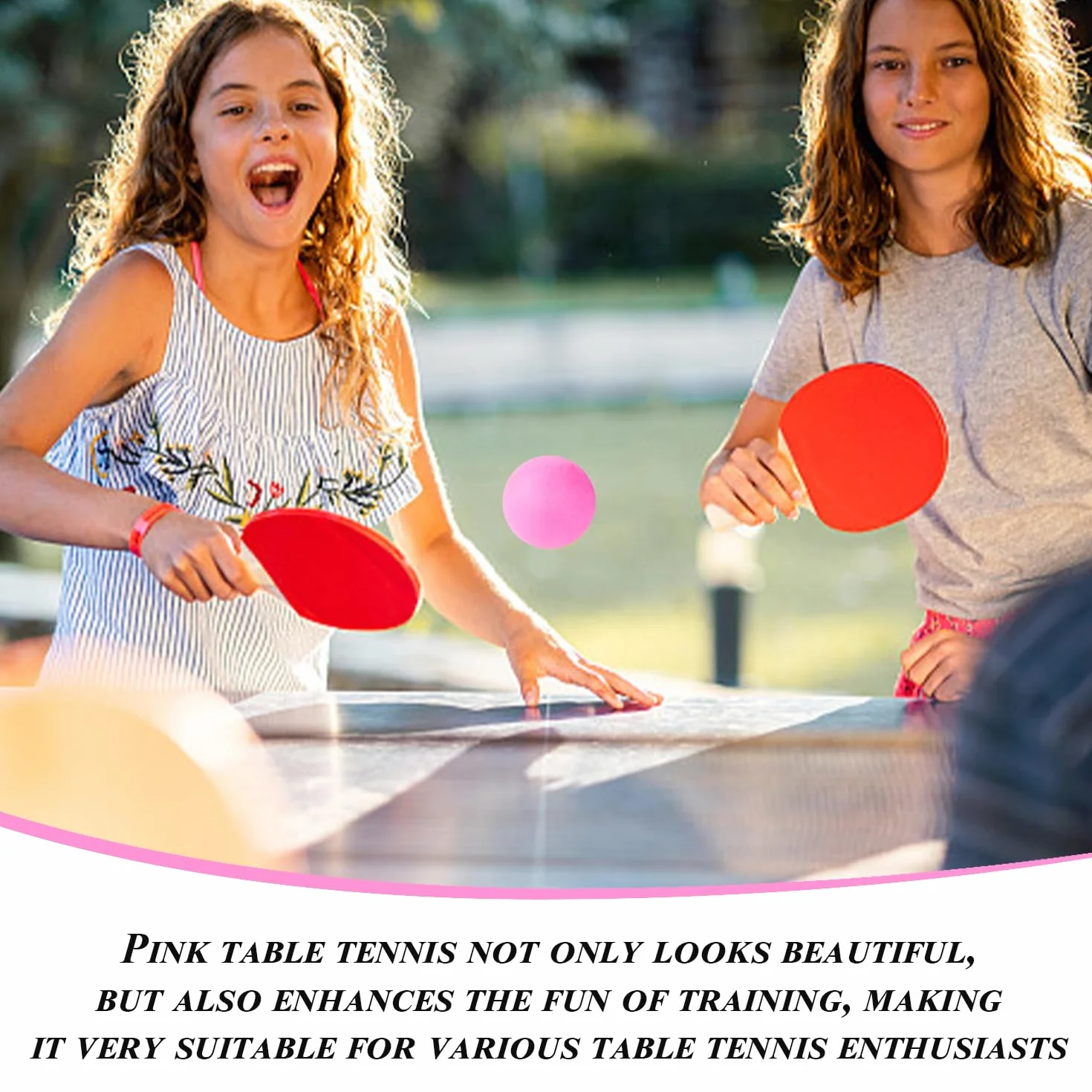 Pelotas De Tenis De Mesa Rosa 40 mm Plástico Paquete De 20 Entrenamiento