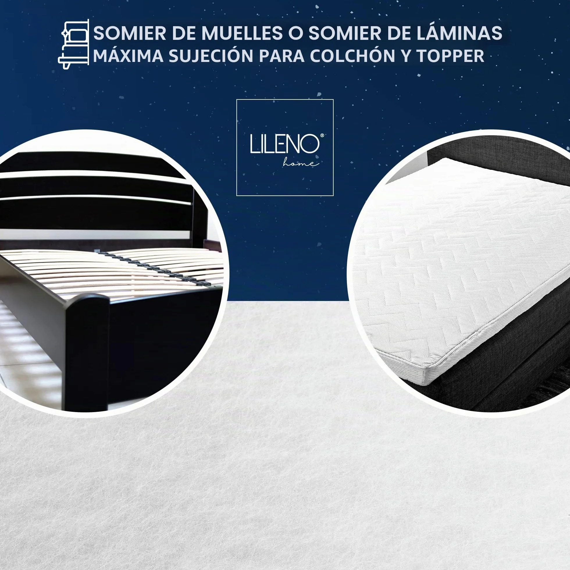 LILENO HOME Colchón Antideslizante para Somier de Láminas (90 x 200 cm) - Protector Fino y Lavable - Tope Antideslizante