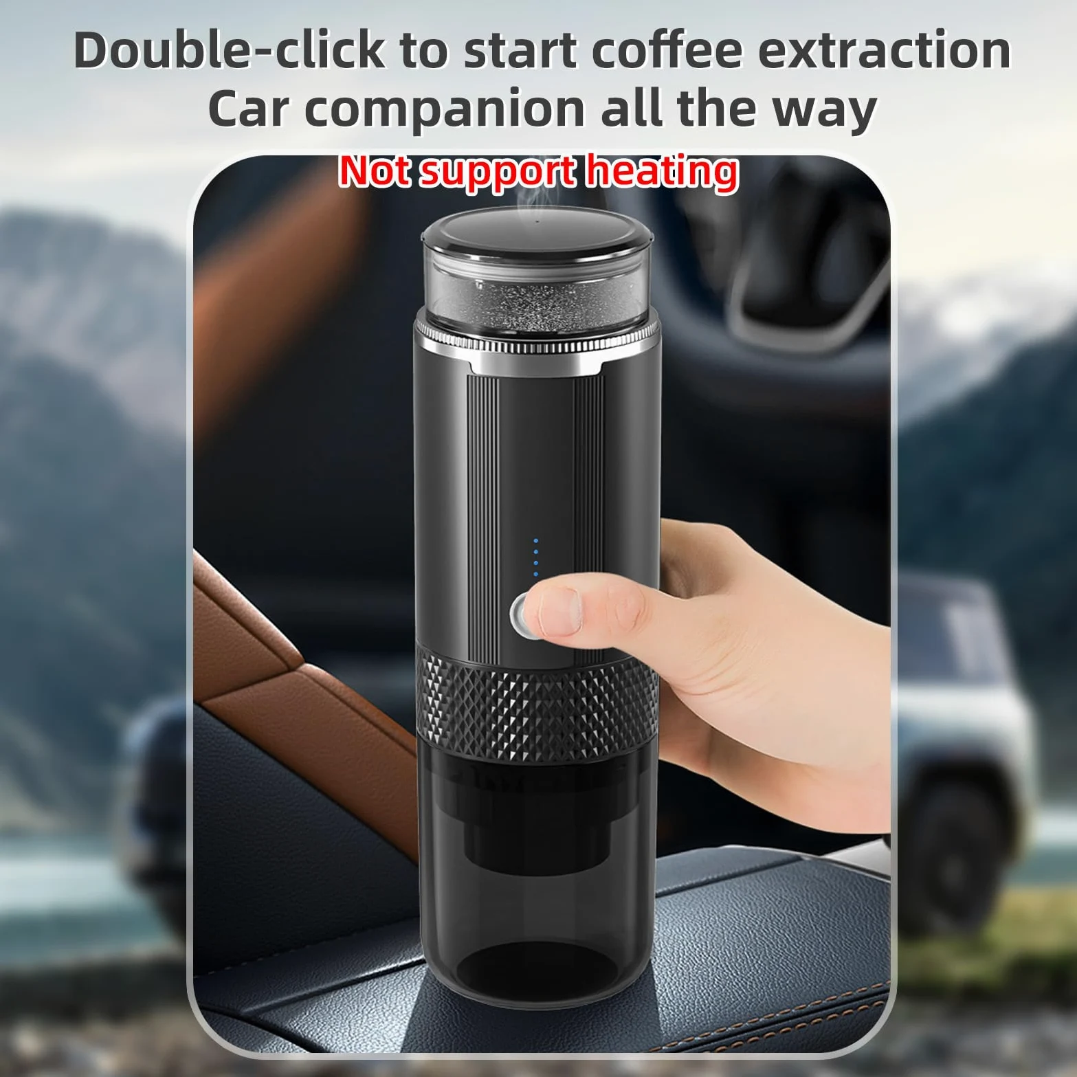 Máquina de Café Eléctrico Portátil Operación de un Botón con 4 Indicadores de Alimentación Luz Inalámbrica Inalta Recargable de café Trabajo con Cápsula de té de Chocolate Polvo