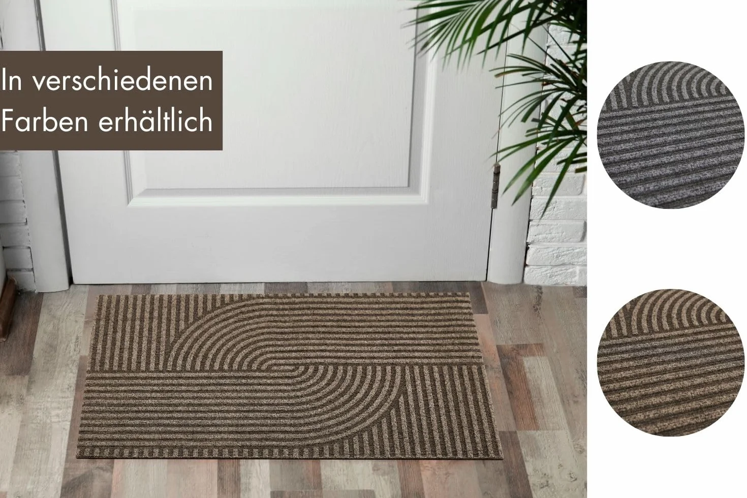 andiamo Felpudo Yukon – Felpudo Lavable y Antideslizante para Entrada – Moderno patrón geométrico Adecuado para Robot Aspirador, 40 x 60 cm, marrón
