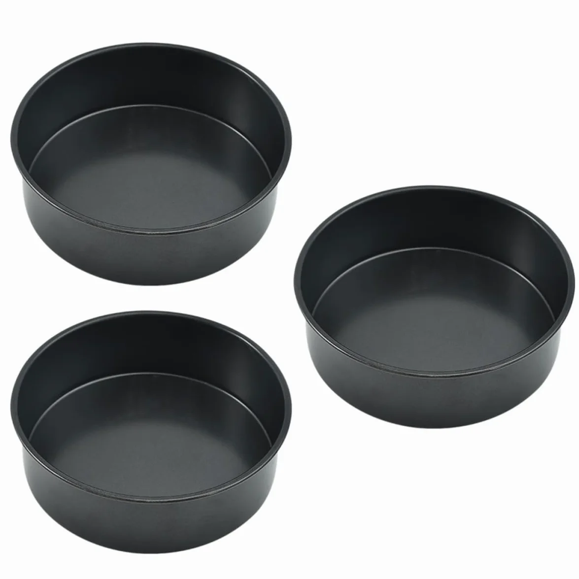 PRETYZOOM Molde para Pasteles de Acero al Carbono con Fondo Desmontable, Antiadherente, Pack de 3 Piezas Adecuado para Hornear Bizcochos y Mousses en Casa