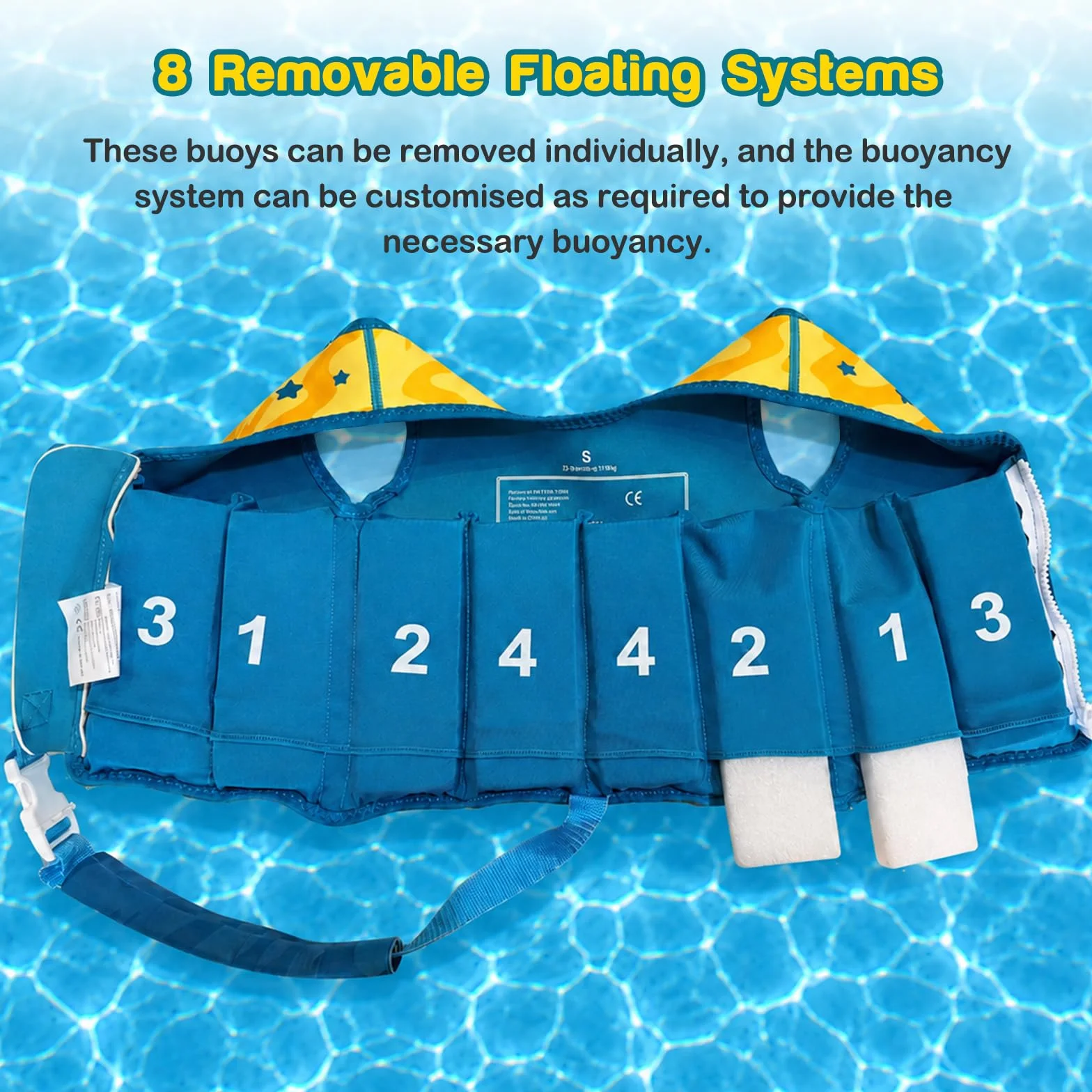 Chaleco de natación de Neopreno para niños, 2 a 6 años Traje de baño para niños y niñas, Traje de baño de Entrenamiento de natación con Correas de Seguridad Ajustables - Amarillo/S (15-30 kg)