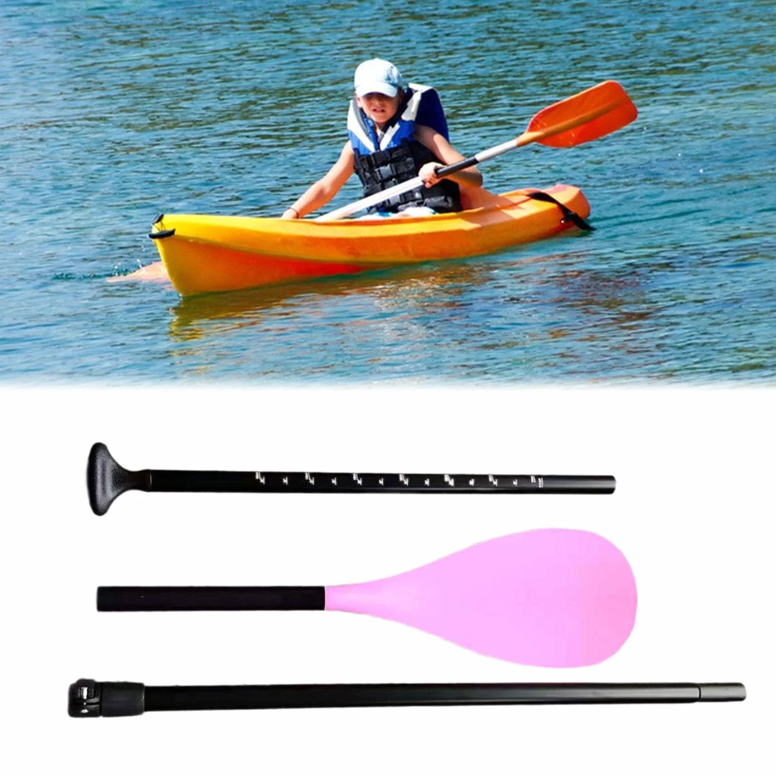 F Fityle Kayak Paddles Telescopio Convenientes para Niños Paddle de Canoa Tabla de Surf Canoa Al Aire Libre Deportes