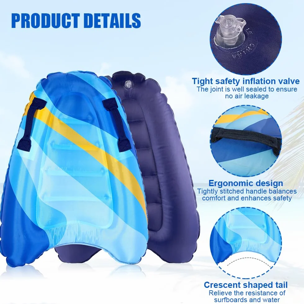 Bodyboard Hinchable Mizikuu Tabla Surf Inflables para Niños Azul