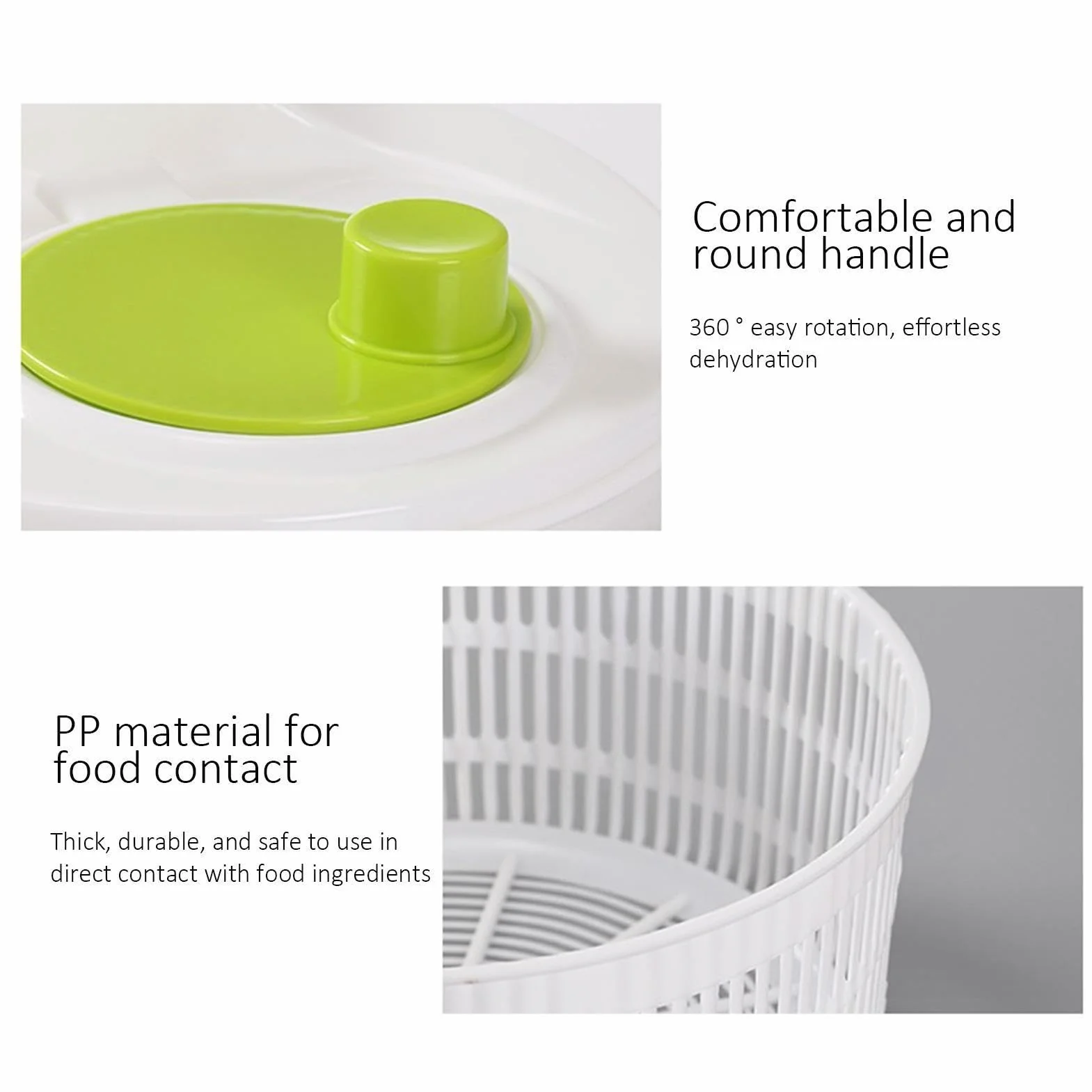 Spinner para secadora de lechuga, centrifugador manual para ensalada de verduras con drenaje, deshidratador secador de lechuga, centrifugador de frutas desmontable para hoteles, cocinas y restaurantes