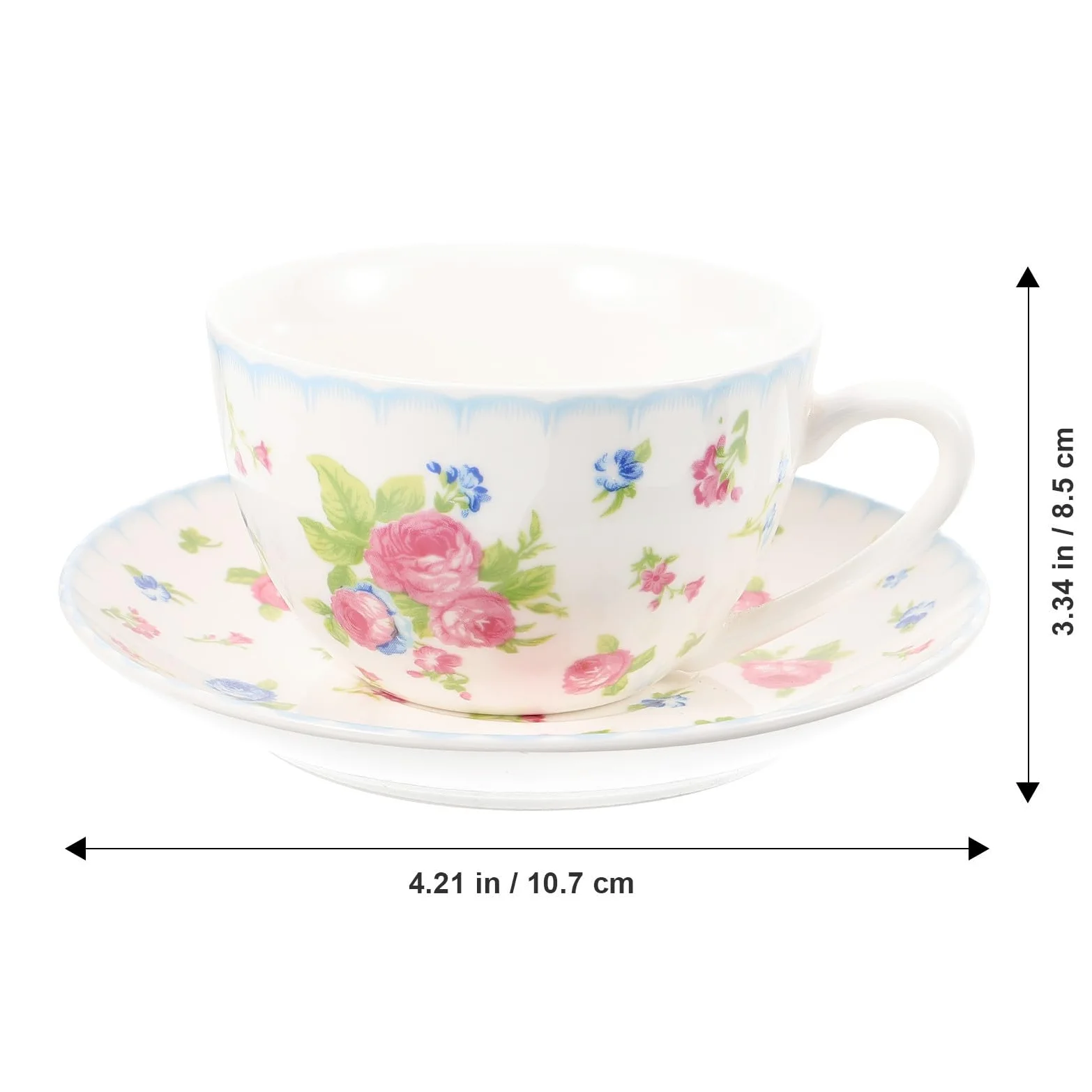 SOLUSTRE Juego de Taza de Café Bone China 150ml Platillos, Diseño Retro y Uso Conveniente Adecuado para Celebración de Inauguración de Casa