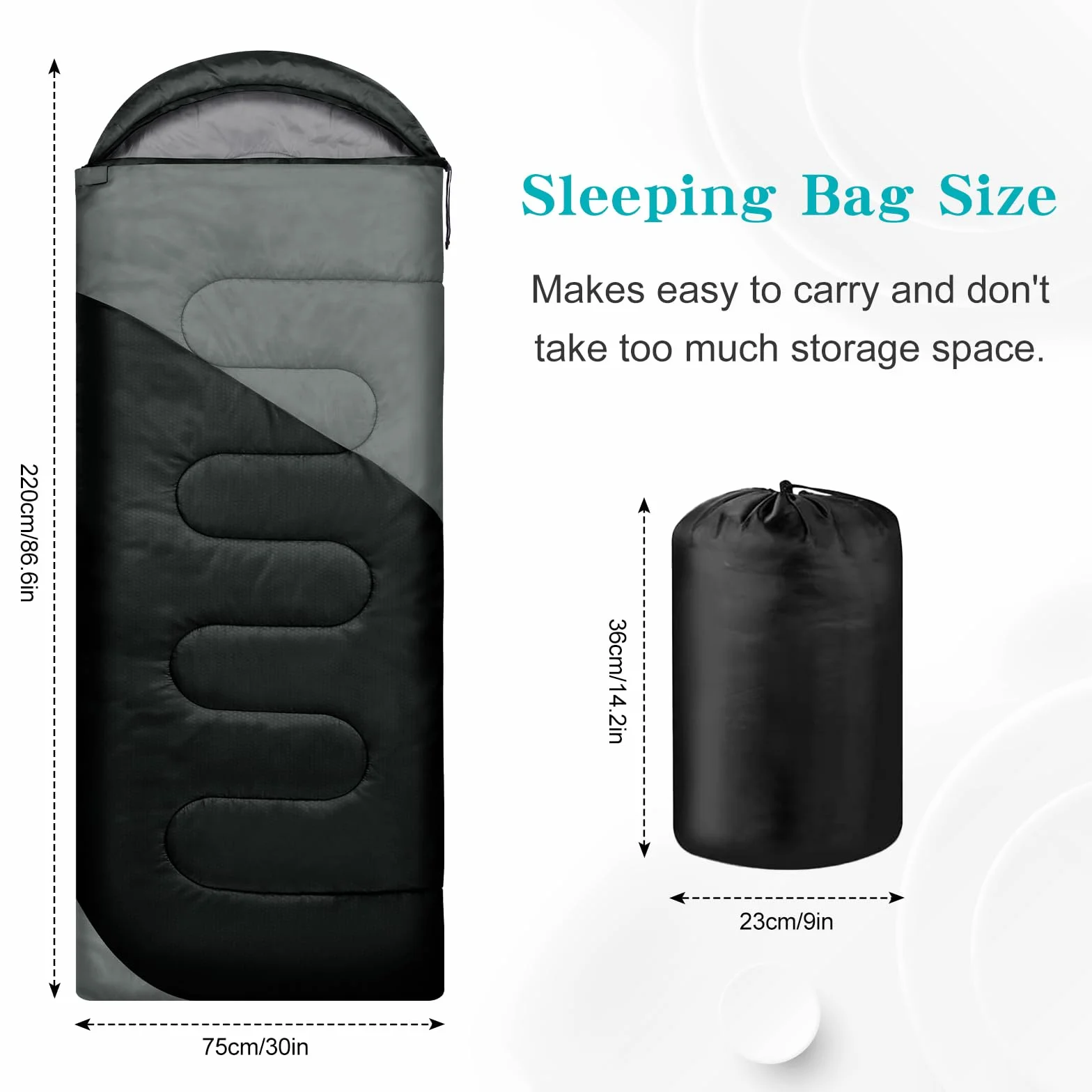 Saco de Dormir Adulto Niños 3-4 Estaciones Ligero Compacto Senderismo Camping Rectangular con Saco de Compresión
