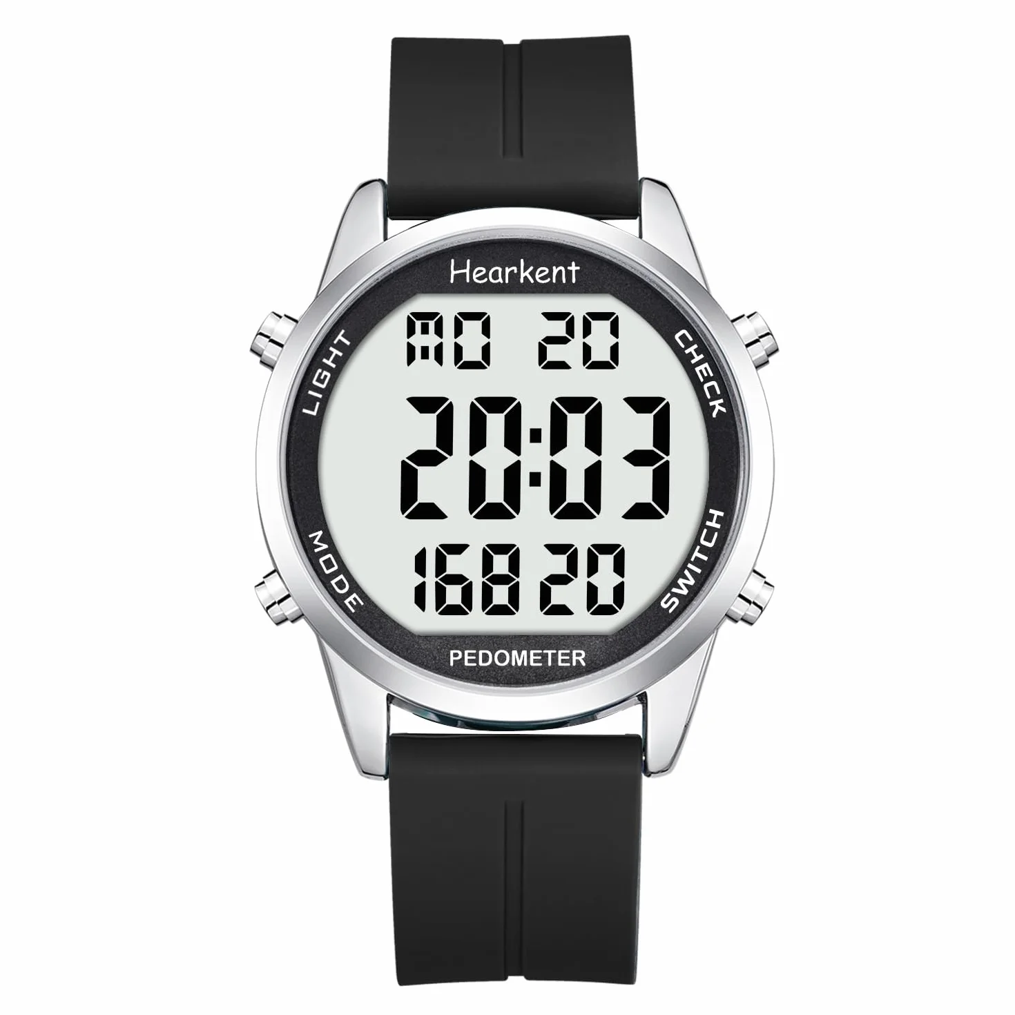 Hearkent Podometro Reloj para Caminar para Senior Sin Bluetooth No Requiere App con Contador de Pasos Calorias y Numeros LCD Grandes