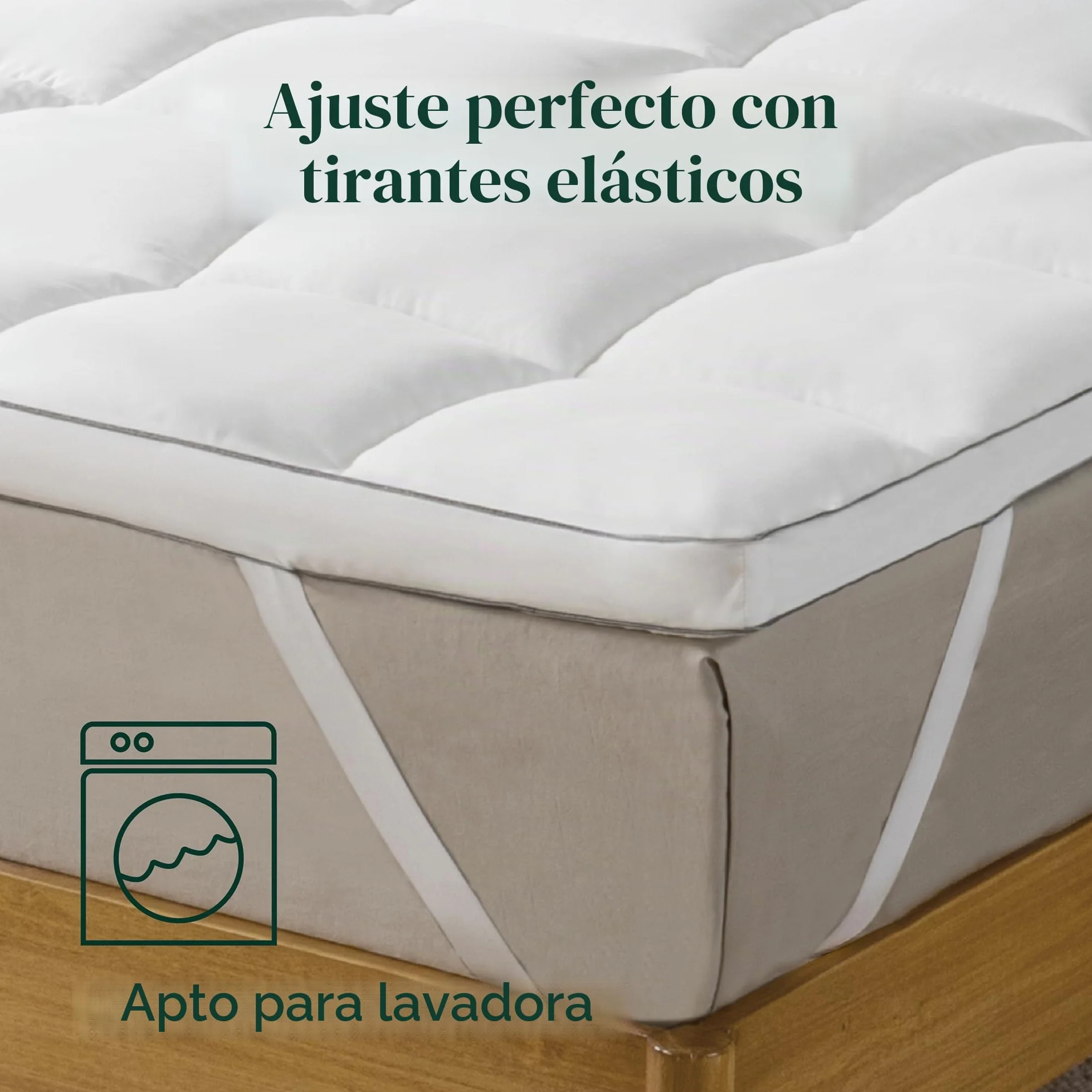 Zinus Mattress - Topper (poliéster, 200 x 90 cm), Color Blanco