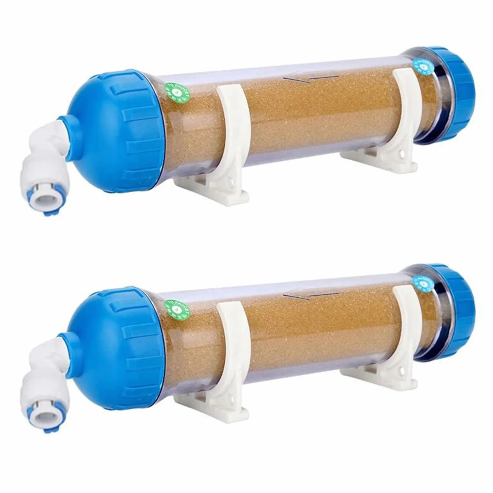 2X Filtro de Agua de Repuesto, Carcasa T33 Recargable, Filtro de Agua de Llenado Artesanal con Resina de Intercambio Iónico, Ósmosis Inversa Transparente