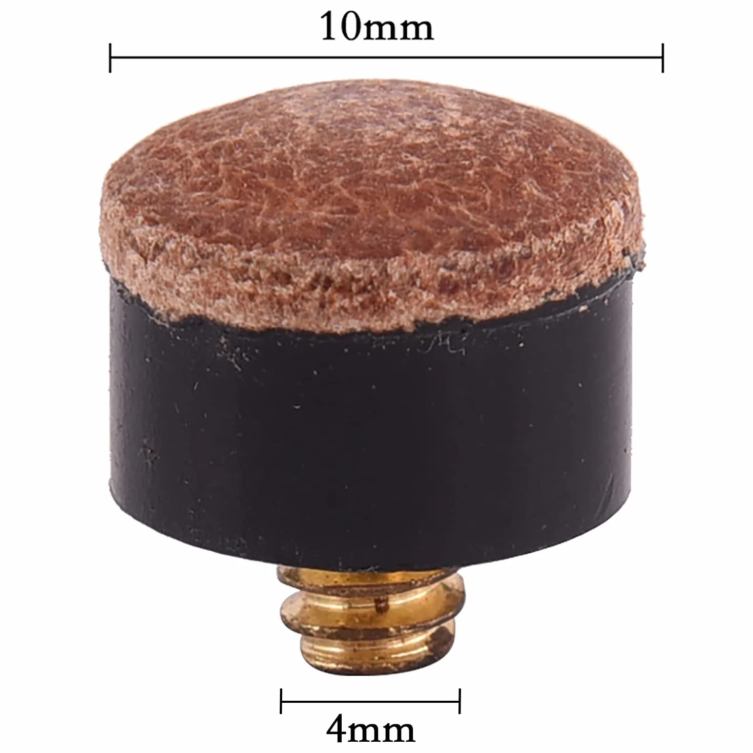 DaiUni Puntas de Billar Duro de 10mm Puntas de Repuesto de Rosca de Latón con Punteras de Billar Pool Tornillo para Billar，10 Pcs.