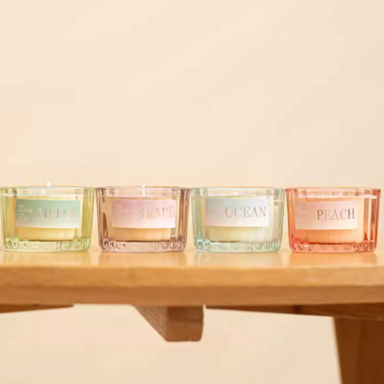 Velas de vidrio hechas con cera de soja y aceites esenciales Velas aromáticas modernas en tarro cilíndrico for mujeres y hombres(Blu)