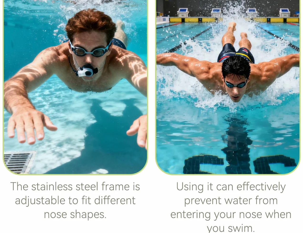 Pinzas Nasales para Natación de Silicona Impermeables para Adultos y Principiantes