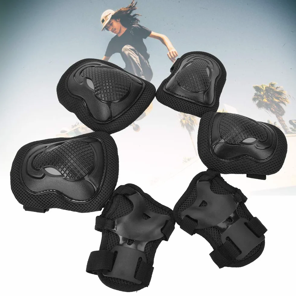 Conjunto de Protección para Patines, Resistente y Transpirable, Almohadillas Gruesas para Adultos, Rojo y Negro
