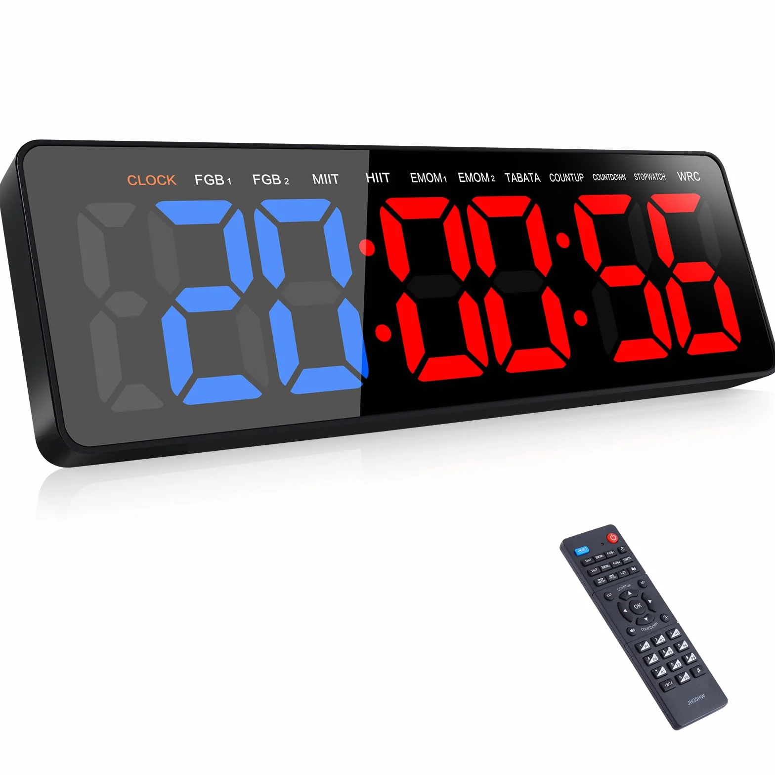 Temporizador de Gimnasio LED 16.5'' Grande Reloj de Pared Digital Cronómetro con Control Remoto