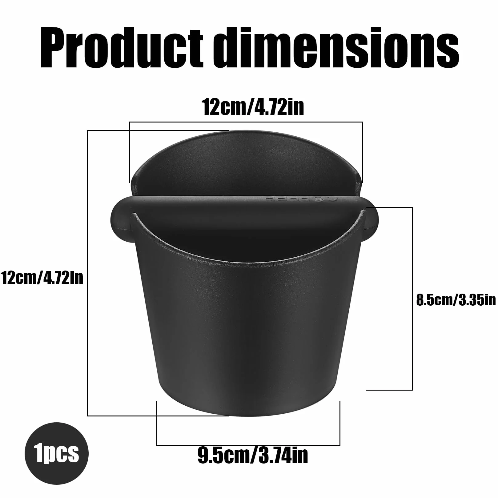 Coffee Knock Box, Cubo Caja para Posos de Cafés, Caja de Posos de Café Deposito con Barra de Golpe Extraíble para Accesorios de Máquina de Café Barista(Negro)