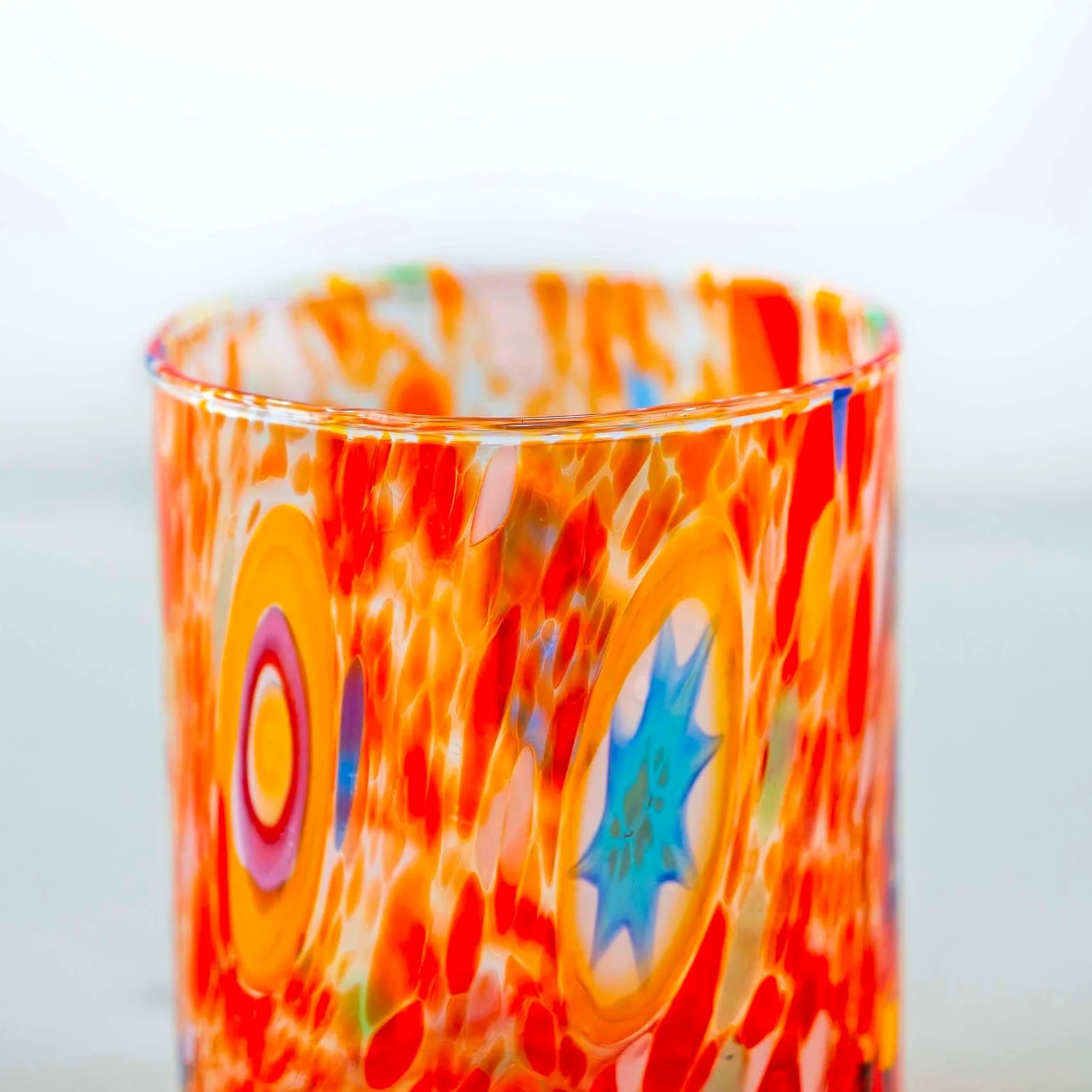 MurArt Vasos de Murano, juego de 6 vasos de 300 ml, colección Tower, de vidrio soplado a mano de elaboración artesanal Made in Italy