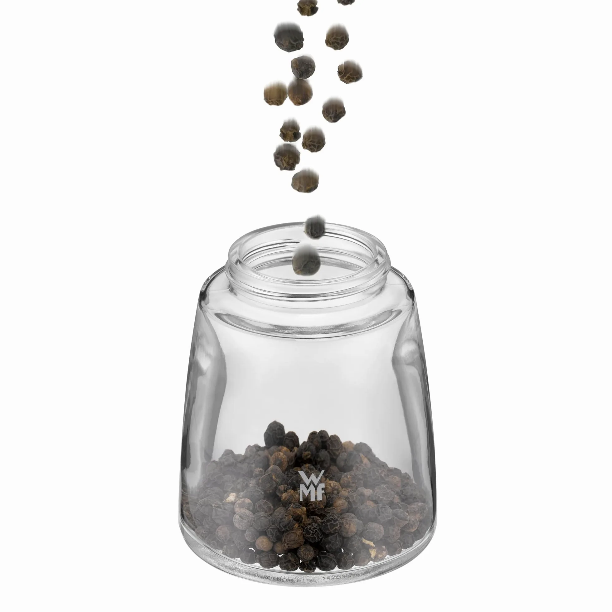 WMF De Luxe - Molinillo para Especias con Molinillo de Cerámica Acero Inoxidable Mate y Cristal