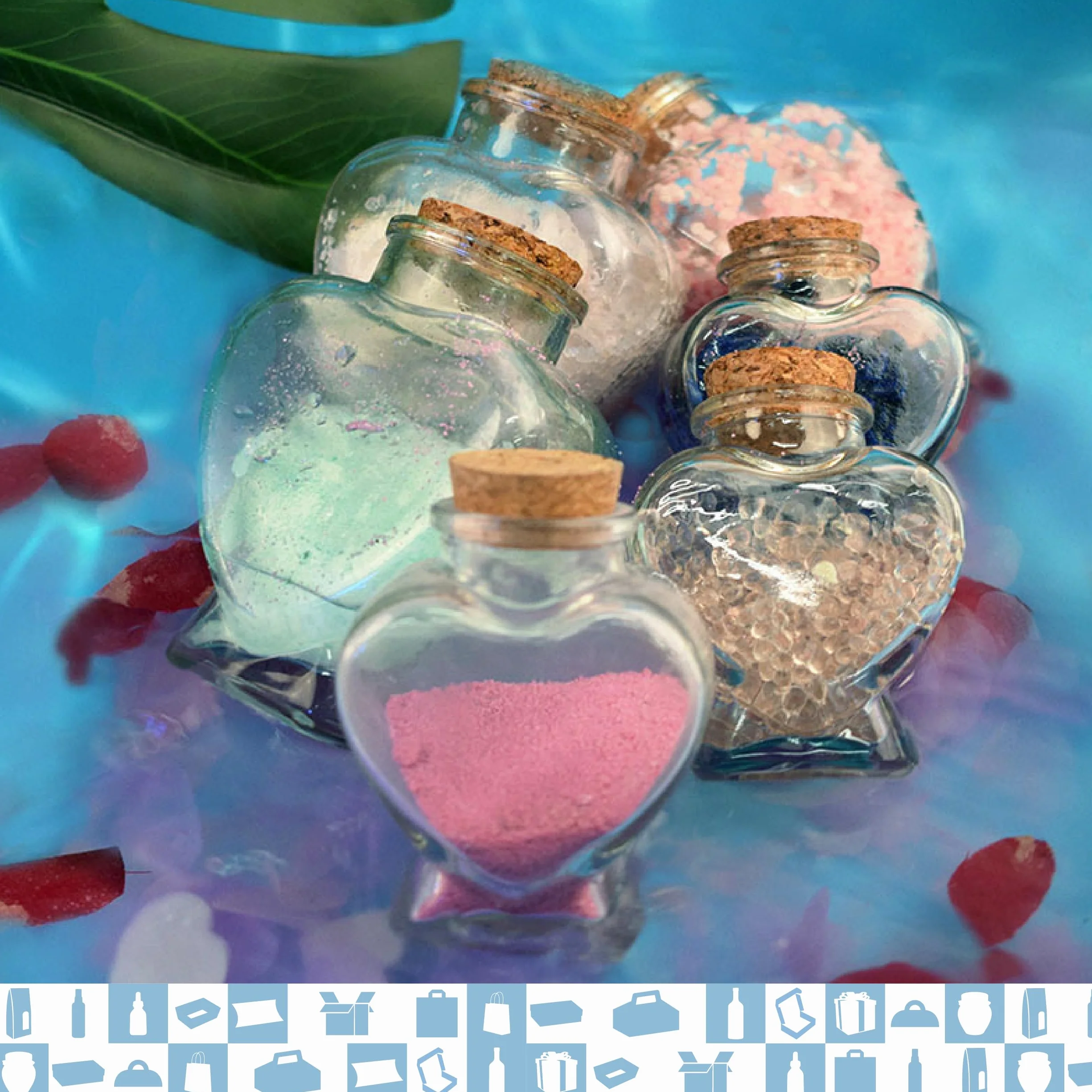 Espirito Rebelde 20 Frascos Mágicos en Forma de Corazón de 70 ml con Tapón de Corcho | Frascos de Cristal para Bodas, Bautizos, Comuniones, Regalos y Decoración de Eventos