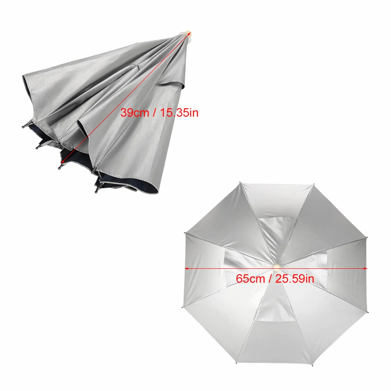 BuyWeek Sombrilla Sombrero Plegable 65 cm Resistente al Agua Protección Solar Paraguas de Pesca