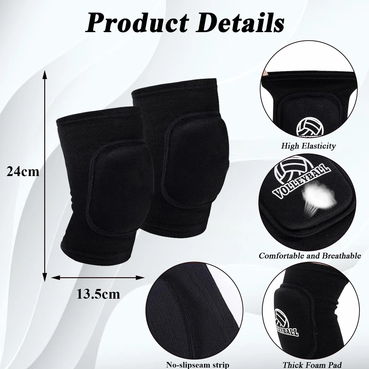 DMNQ 4 Paquete Rodilleras Balonmano Voleibol Accesorios con Diadema y Bolsa