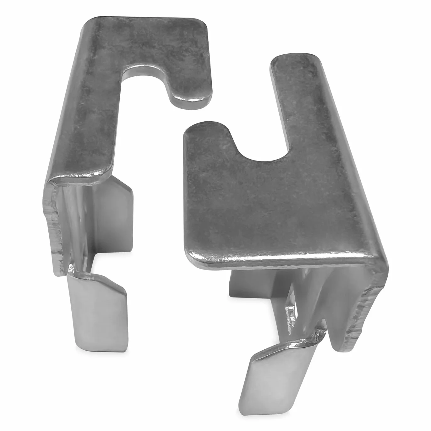 amuéblate online - Juego de 6 Patas cuadradas con Abrazadera para Somier de 30 x 30 mm, Altura 27cm, Gris