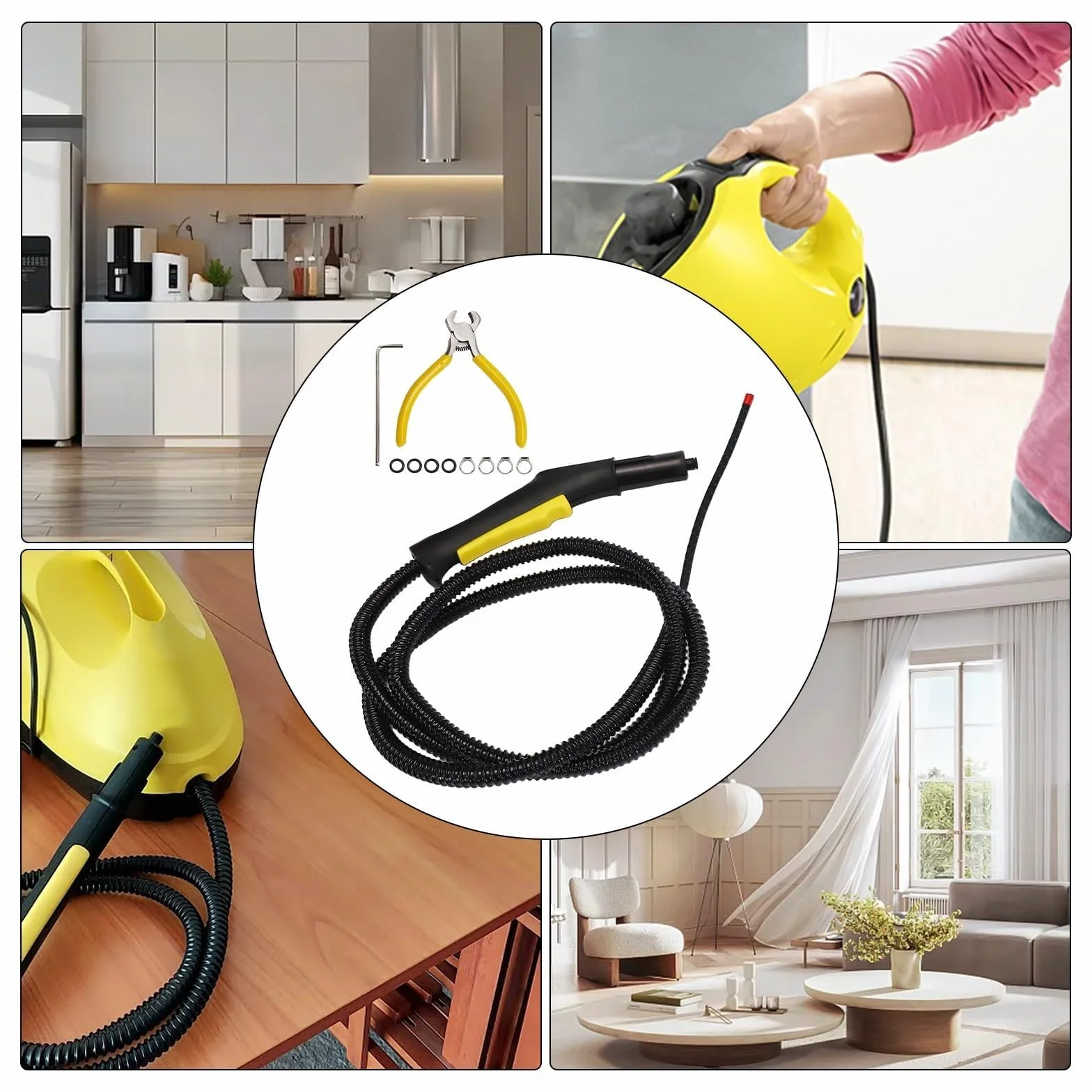 Manguera de repuesto para limpiador de vapor para Karcher SC1 y SC2 SC3 y SC4 modelos 4.322-048.3, accesorios de repuesto de manguera larga para fregona de limpieza del hogar